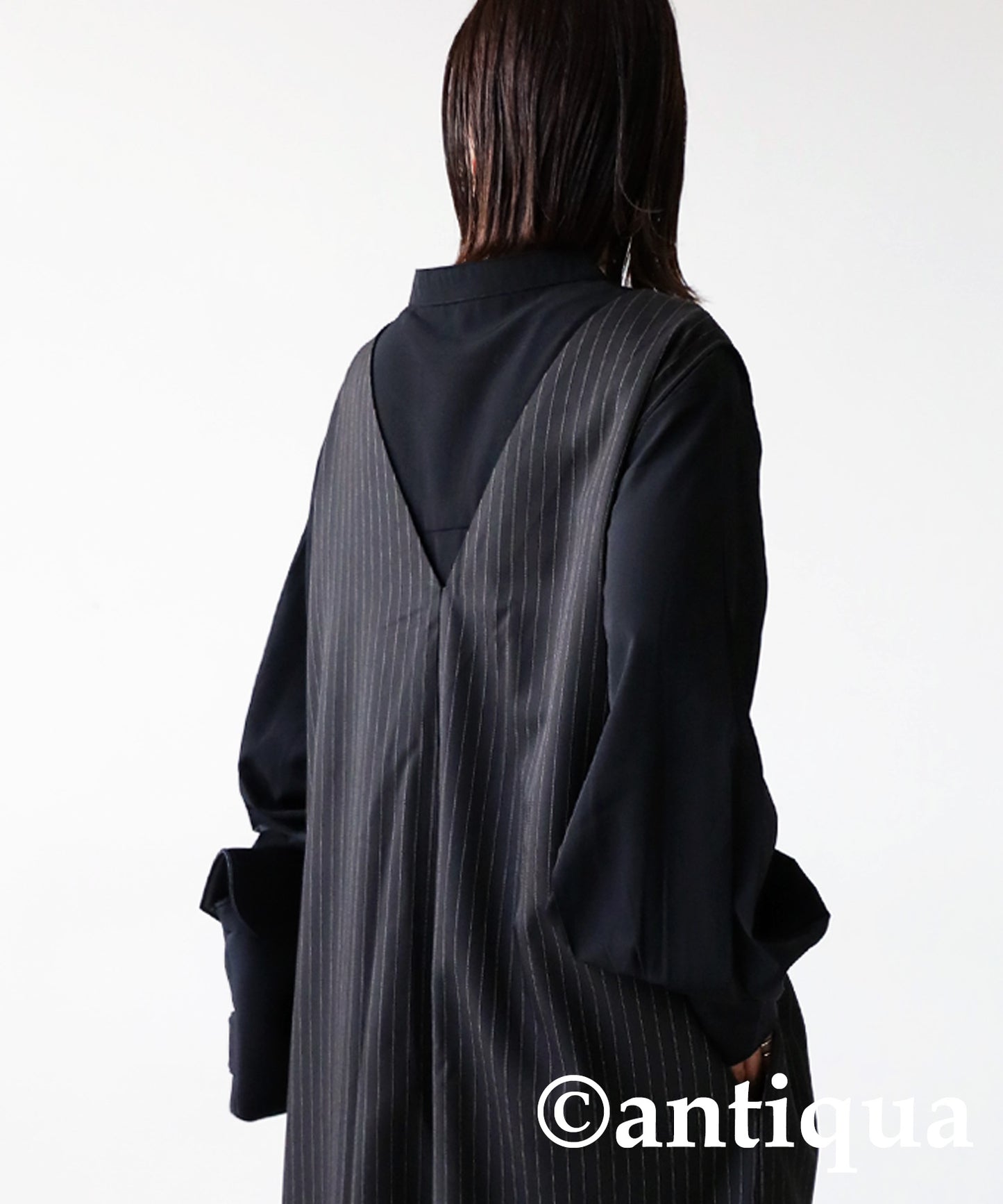 Vertical Striped Ladies full-length Overalls Wide pants