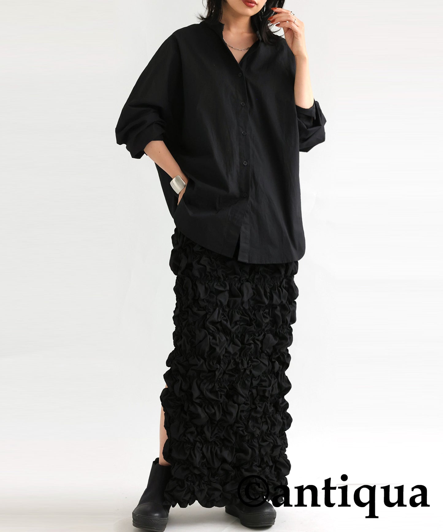 Shirring Ladies Long skirt