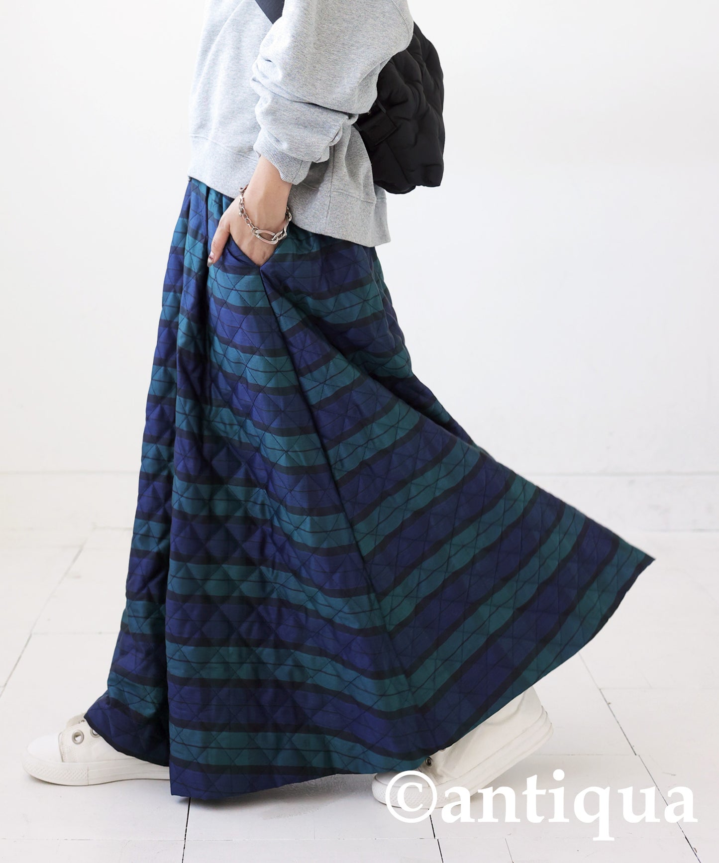 Quilting tartan check skirt Ladies