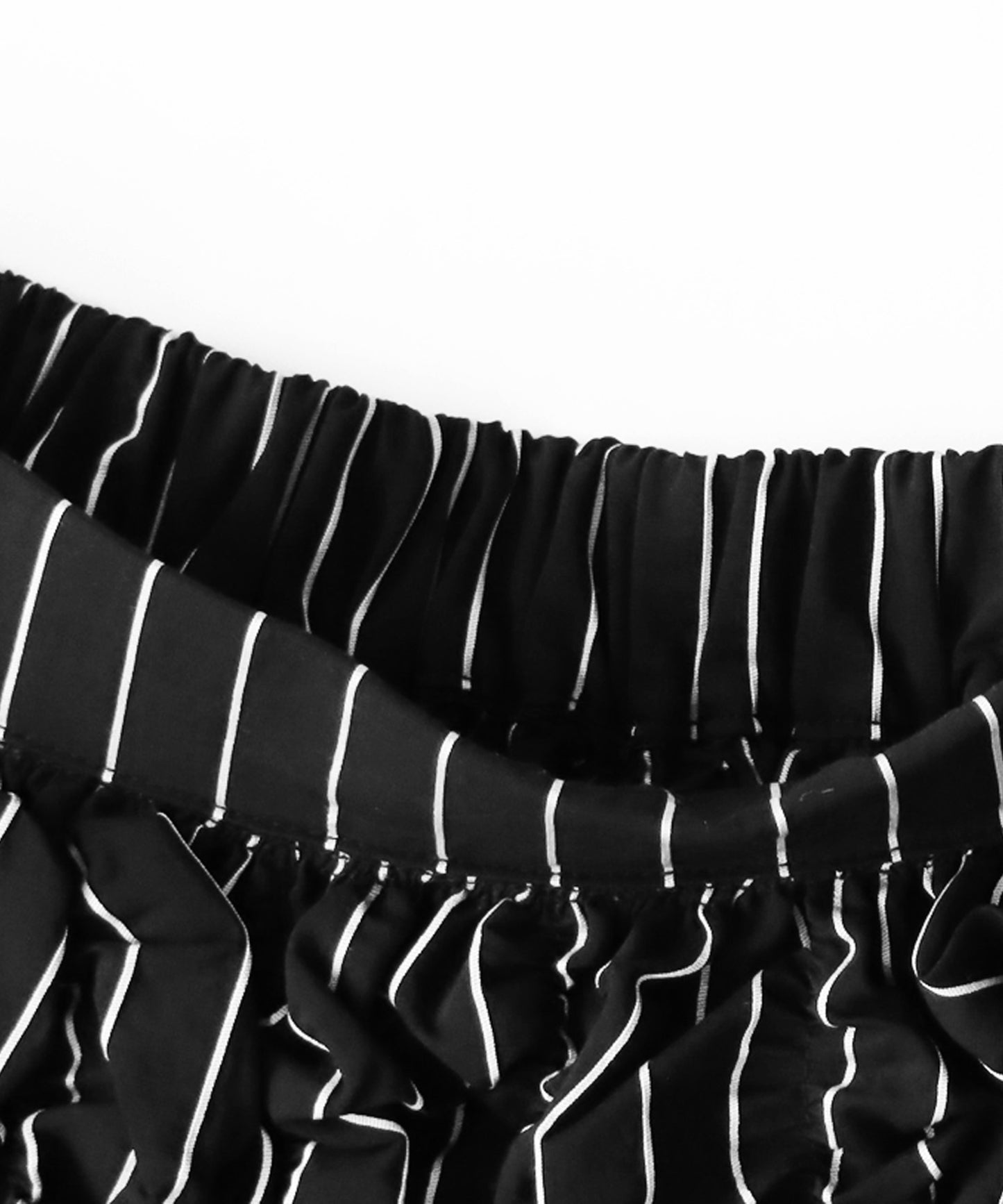 Ladies shirring long stripe skirt long slit