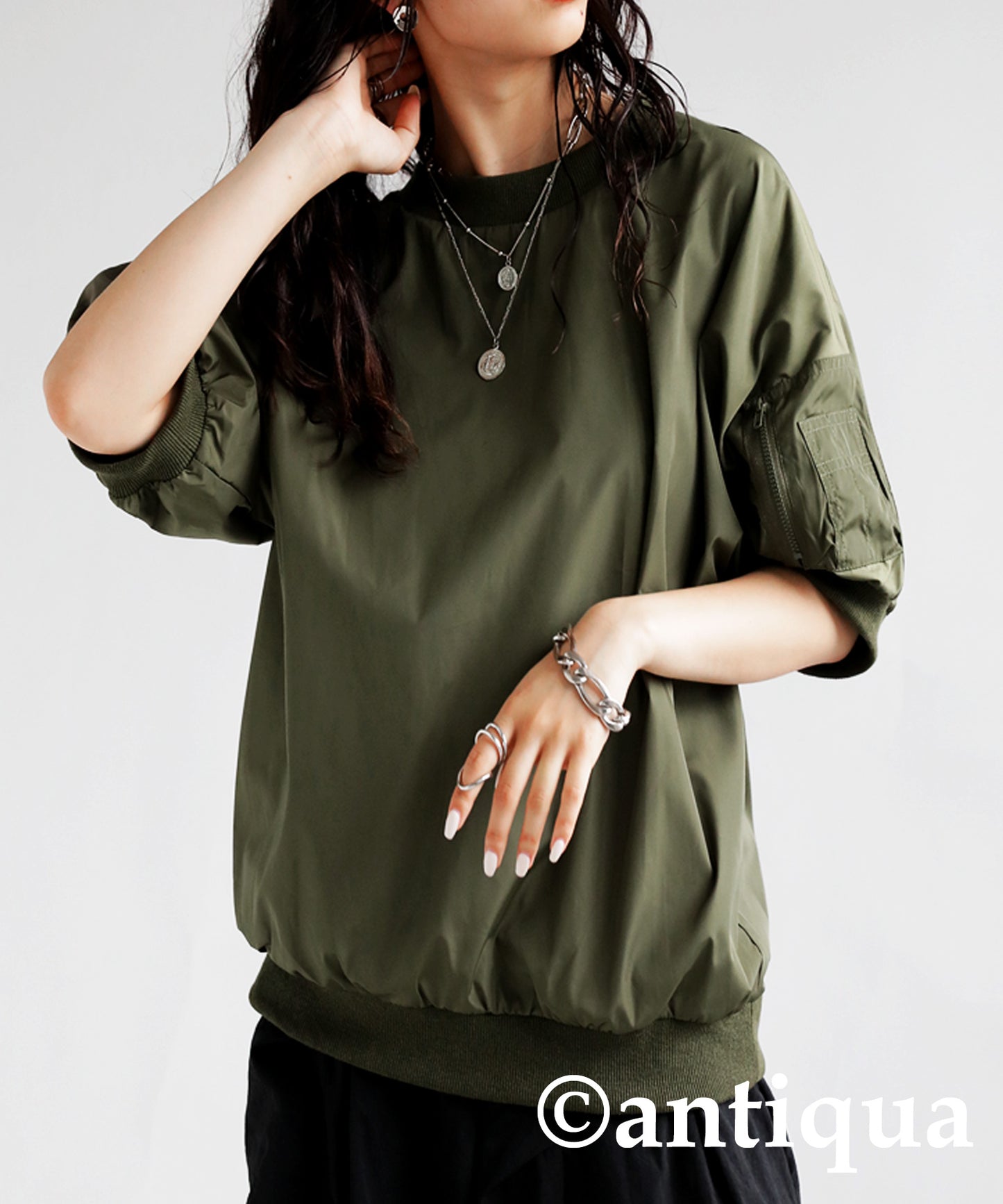 Military MA-1 Dolman sleeve Tops Ladies