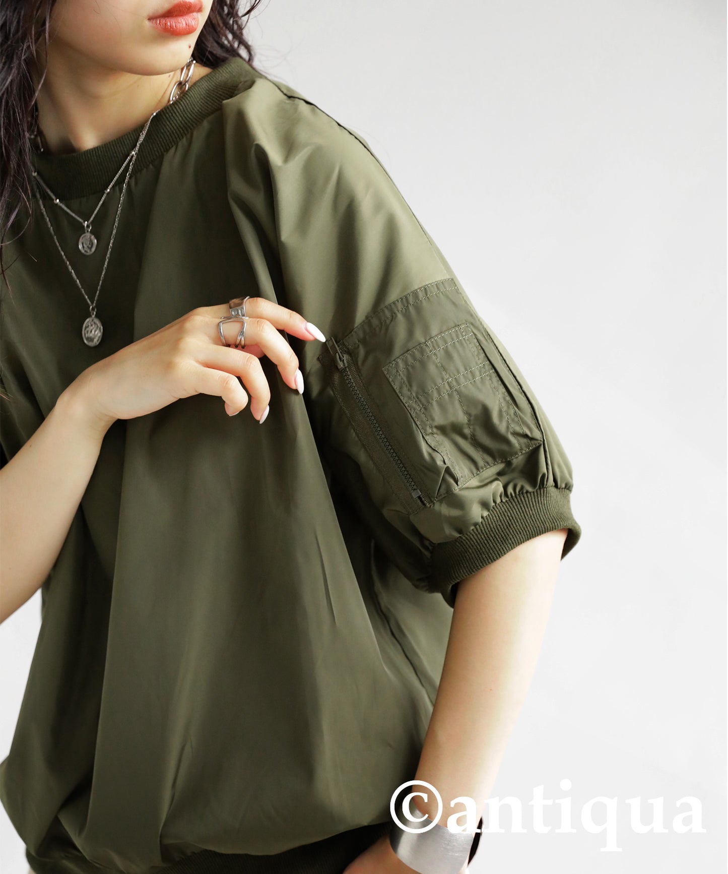 Military MA-1 Dolman sleeve Tops Ladies