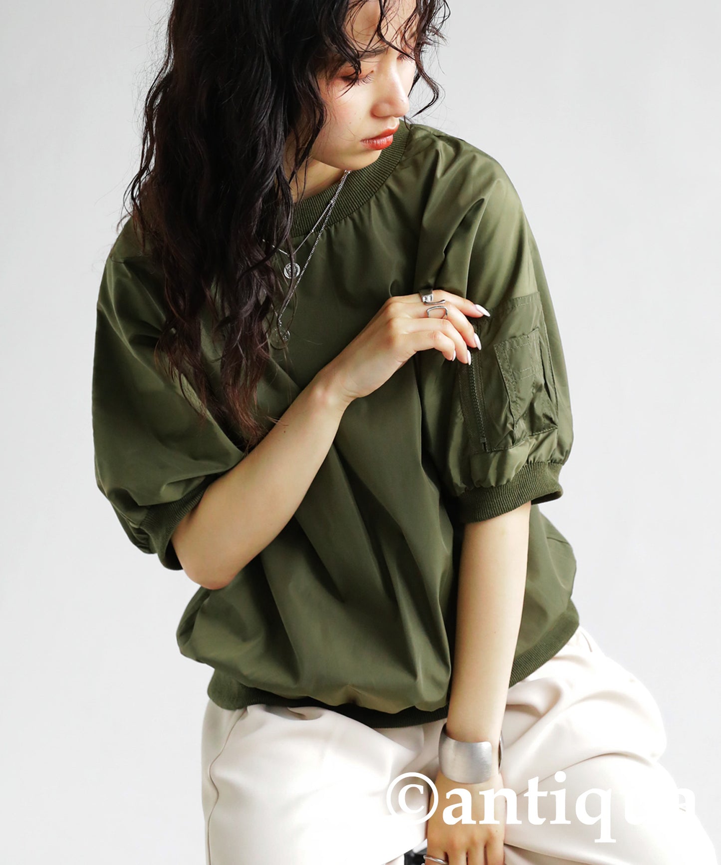 Military MA-1 Dolman sleeve Tops Ladies