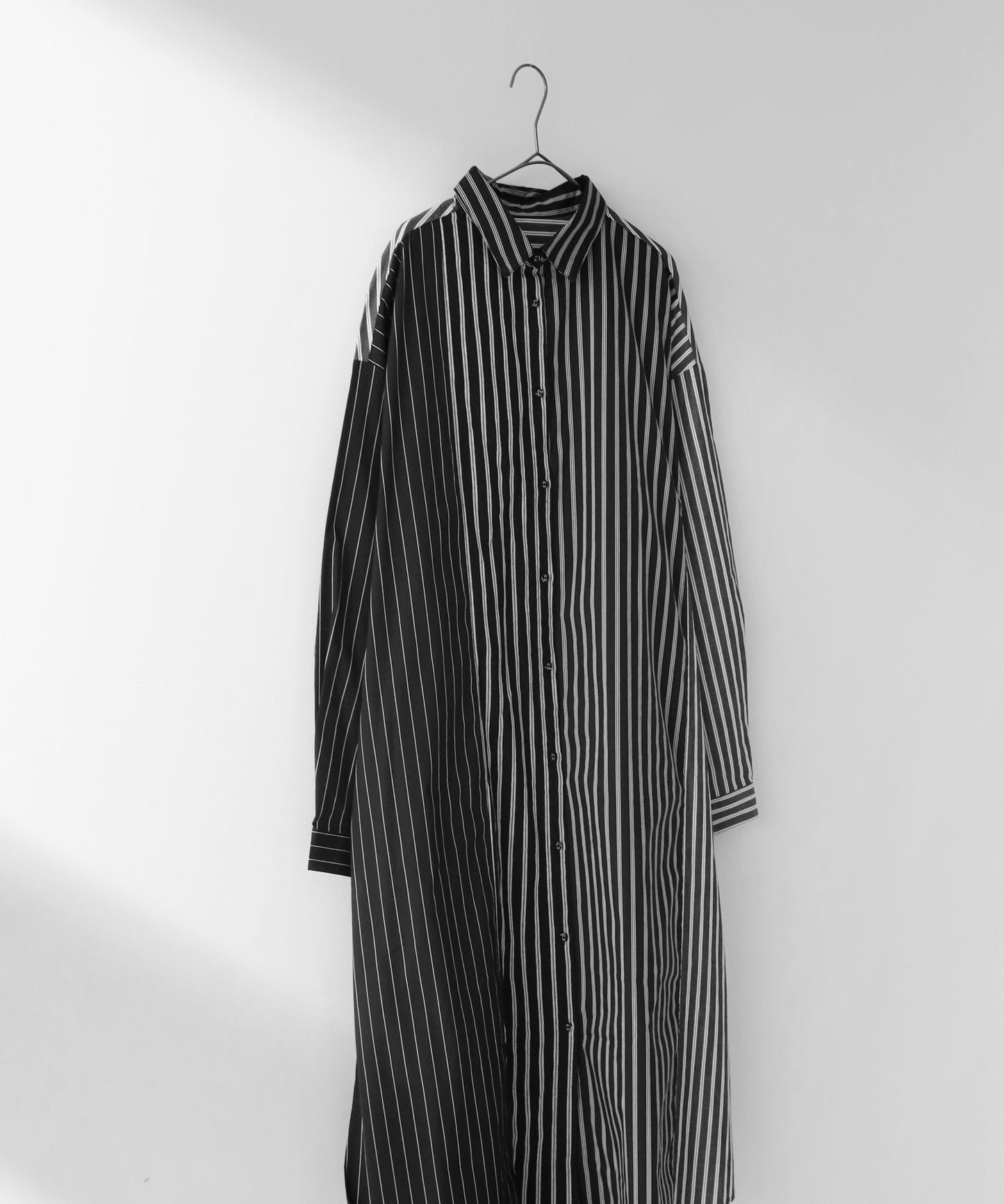 Switching striped shirt dress Ladies