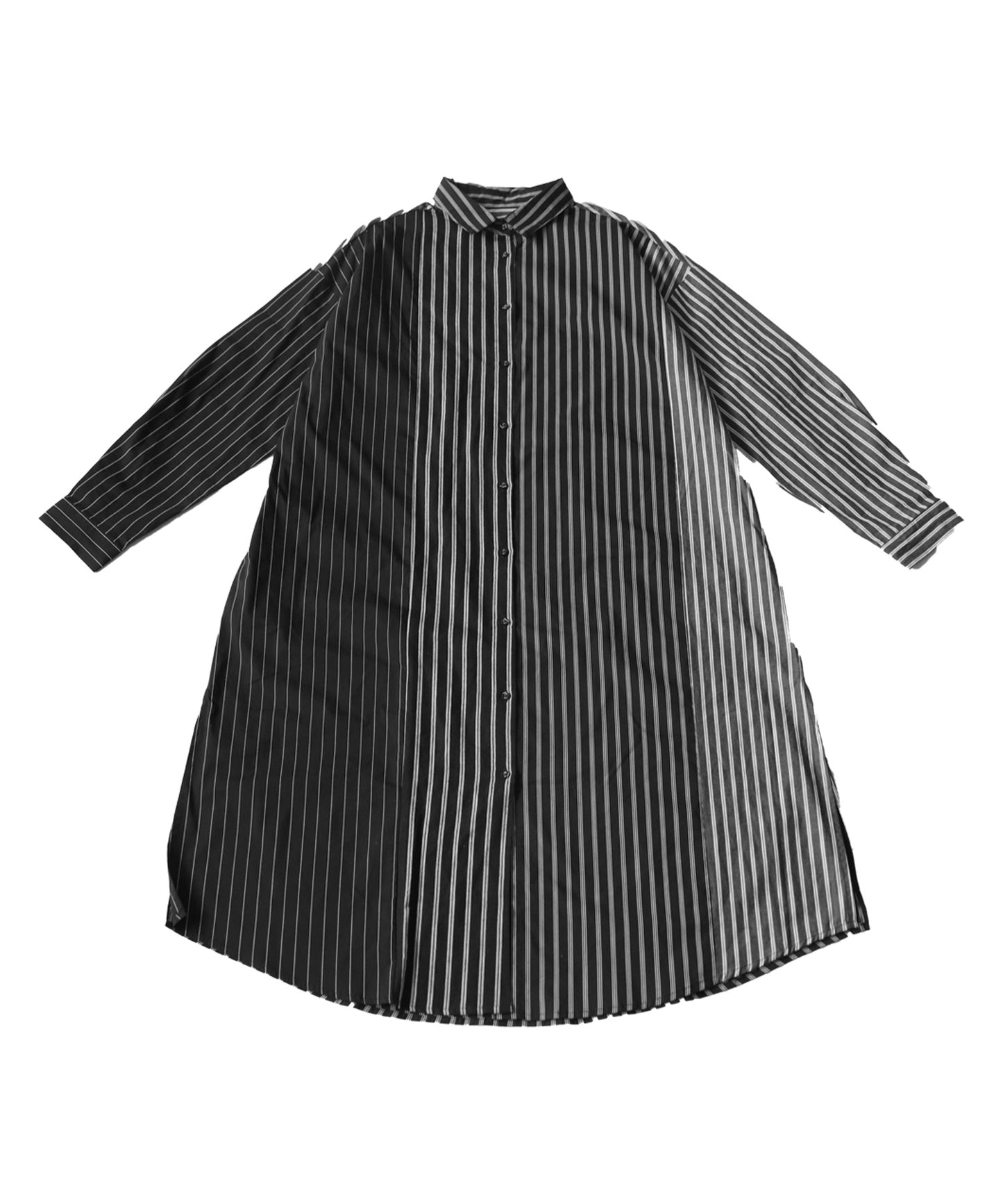 Switching striped shirt dress Ladies