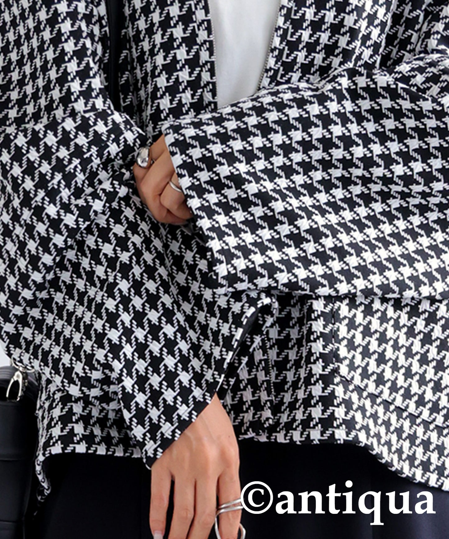 Ladies Knit Blouson (houndstooth)