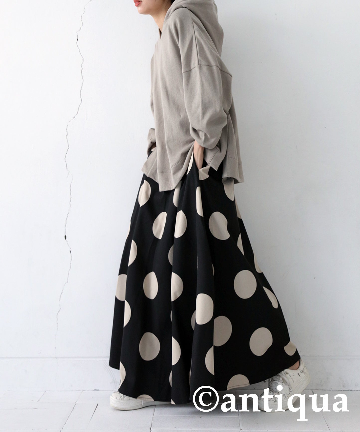 Polka Dots Flare Skirt Ladies