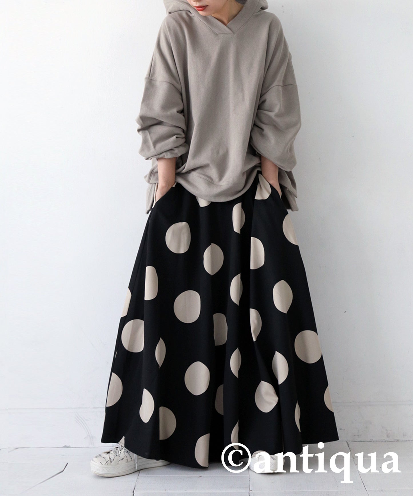 Polka Dots Flare Skirt Ladies