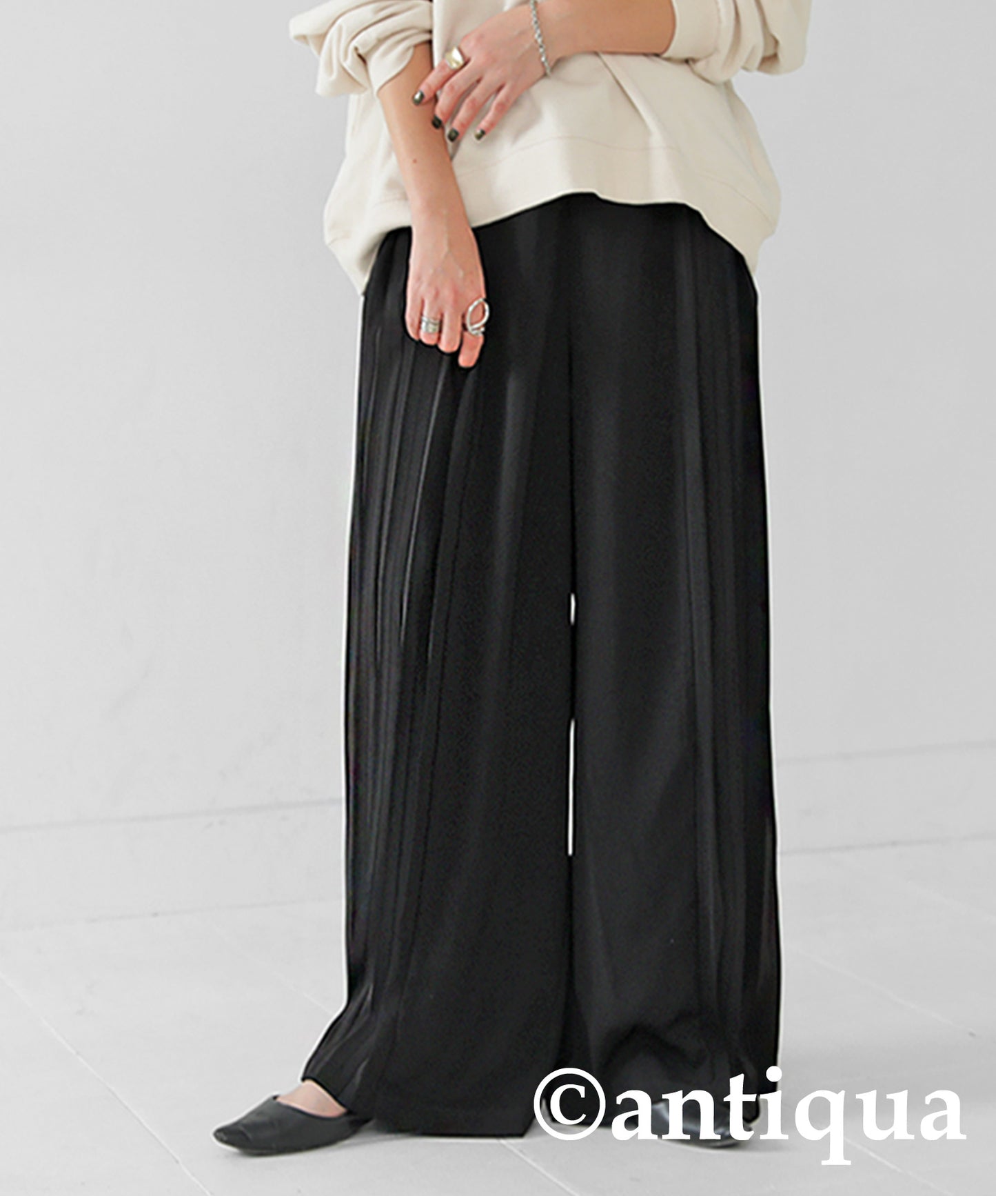 Pleated Wide Pants Ladies