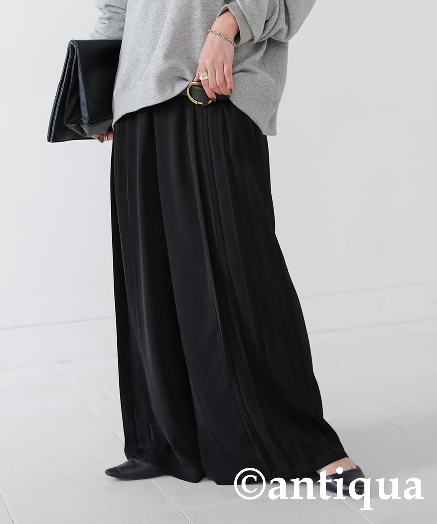 Pleated Wide Pants Ladies