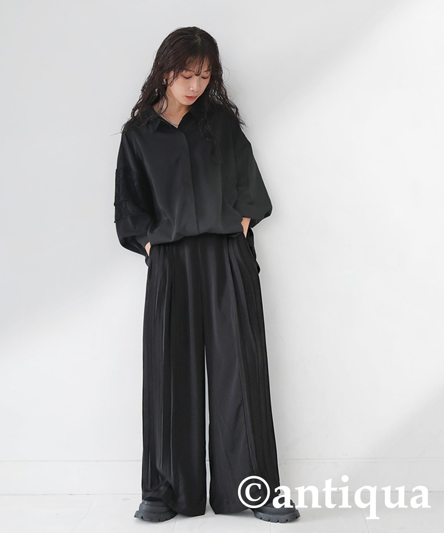 Pleated Wide Pants Ladies