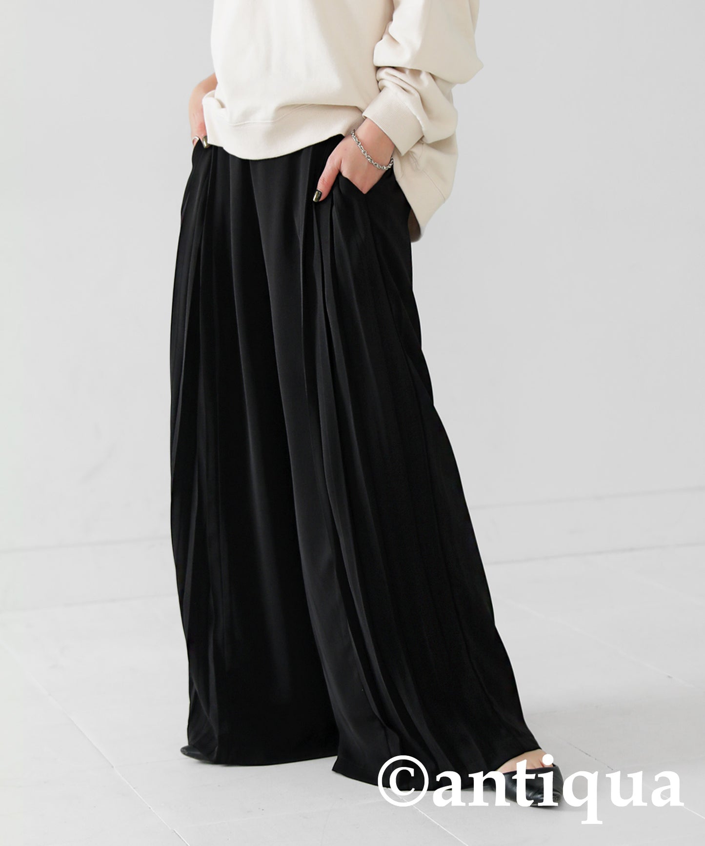 Pleated Wide Pants Ladies