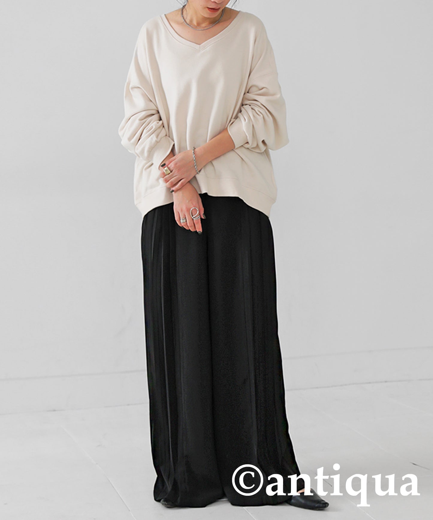 Pleated Wide Pants Ladies