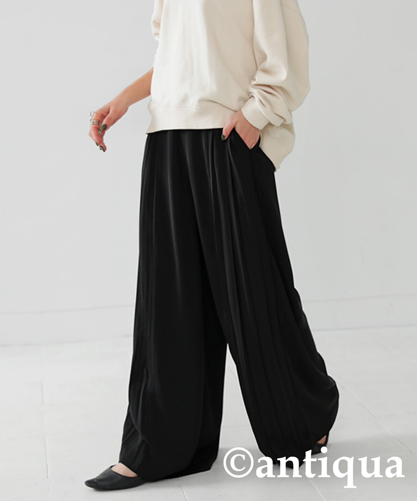 Pleated Wide Pants Ladies