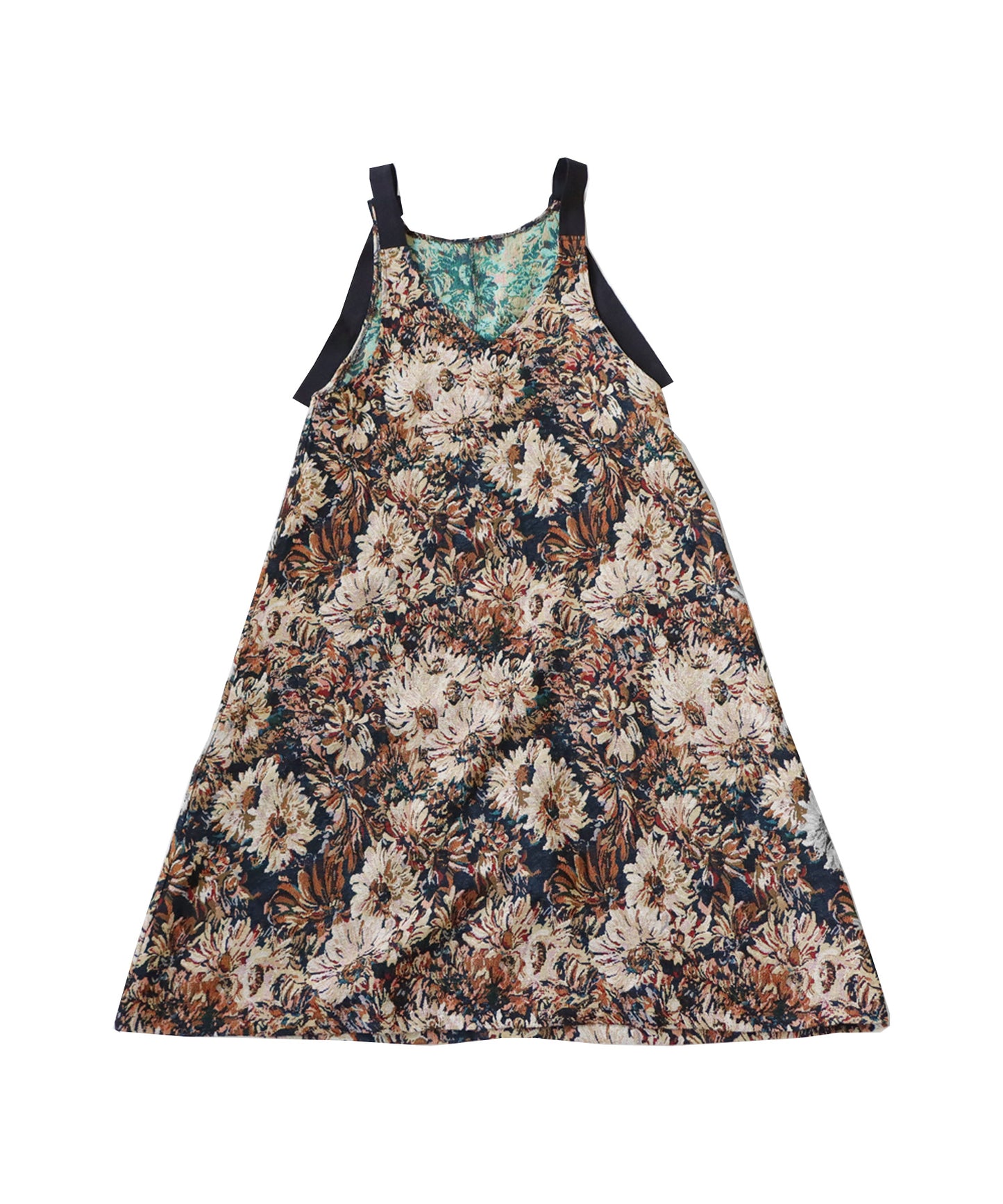 Jacquard weaving floral pattern salopette Ladies