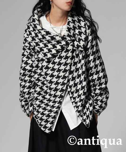 Houndstooth pattern design coat Ladies