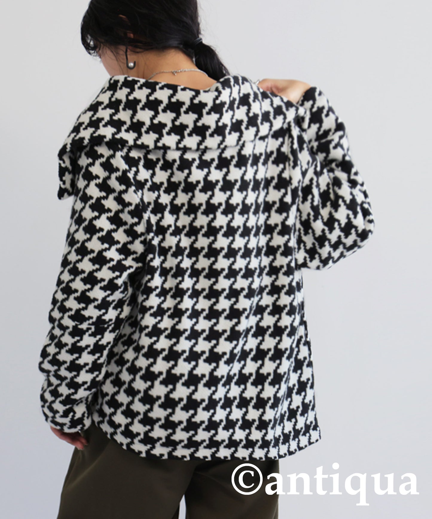 Houndstooth pattern design coat Ladies