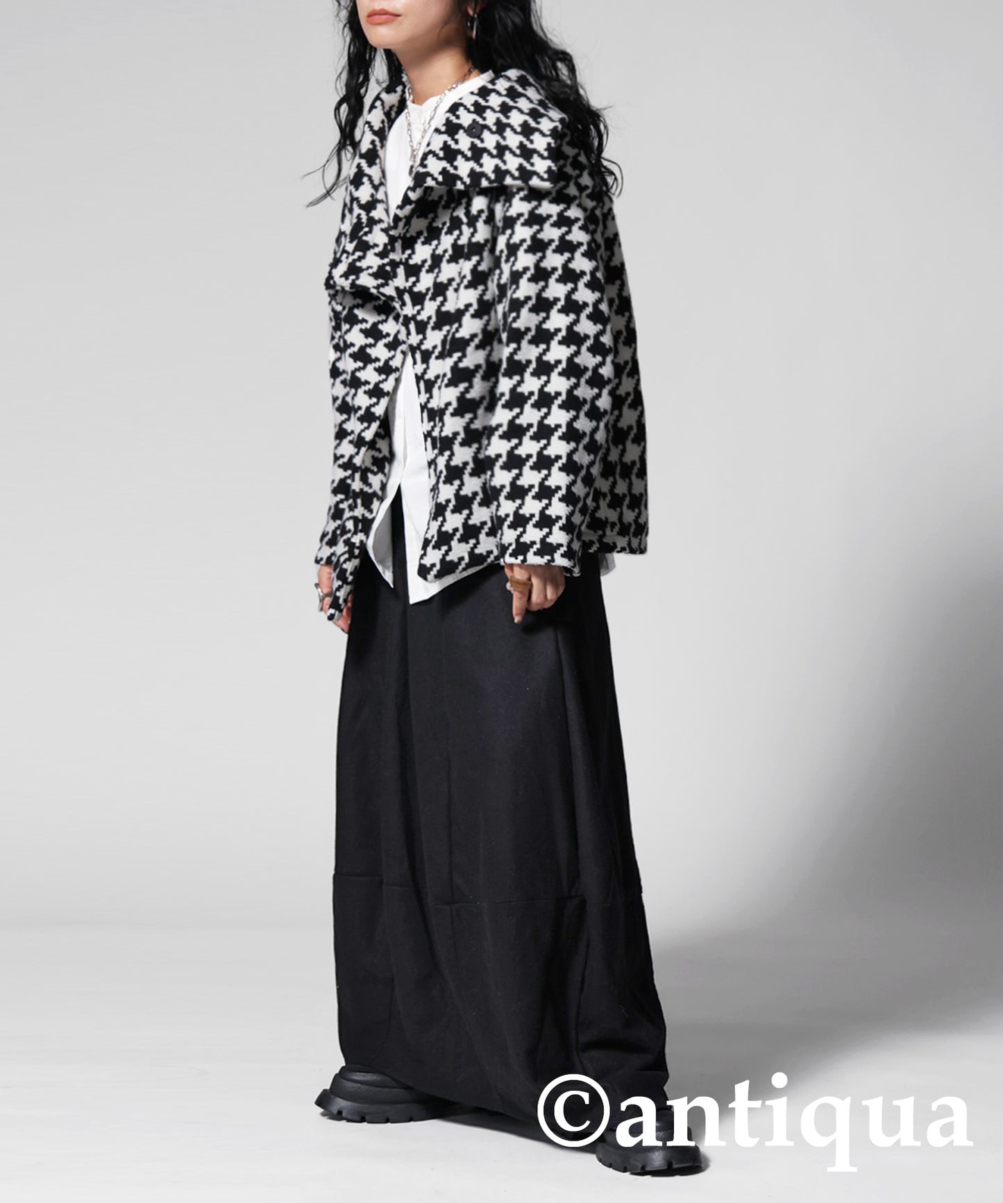 Houndstooth pattern design coat Ladies