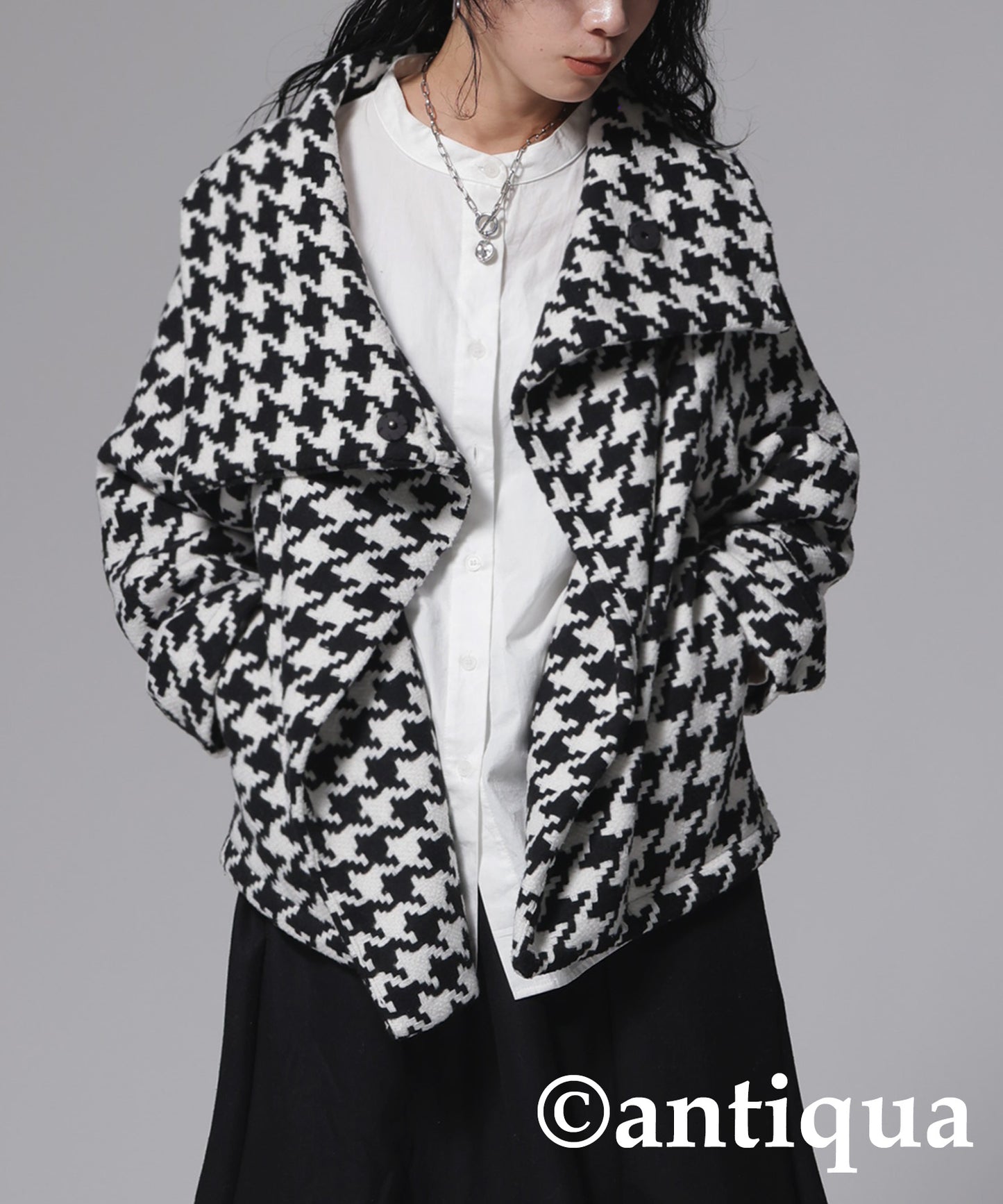 Houndstooth pattern design coat Ladies