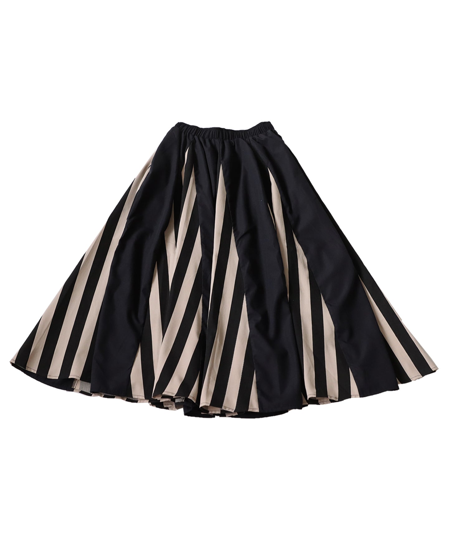 Striped Pattern Flare Skirt Ladies