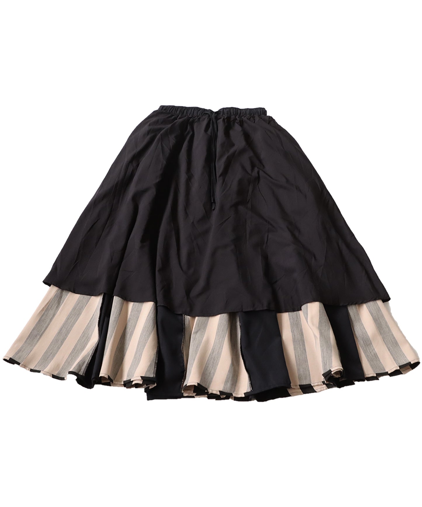 Striped Pattern Flare Skirt Ladies