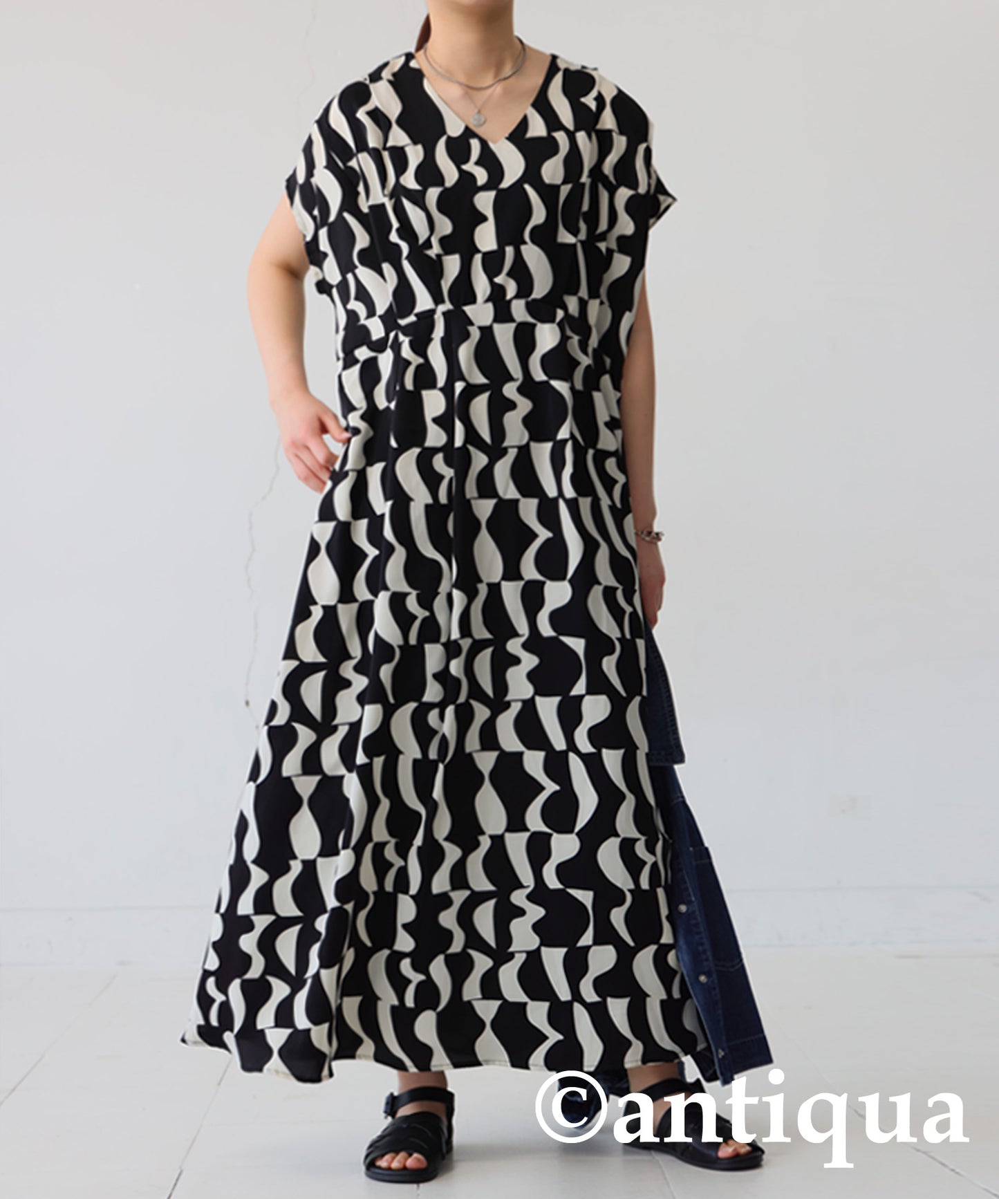Geometric Pattern Dress Ladies