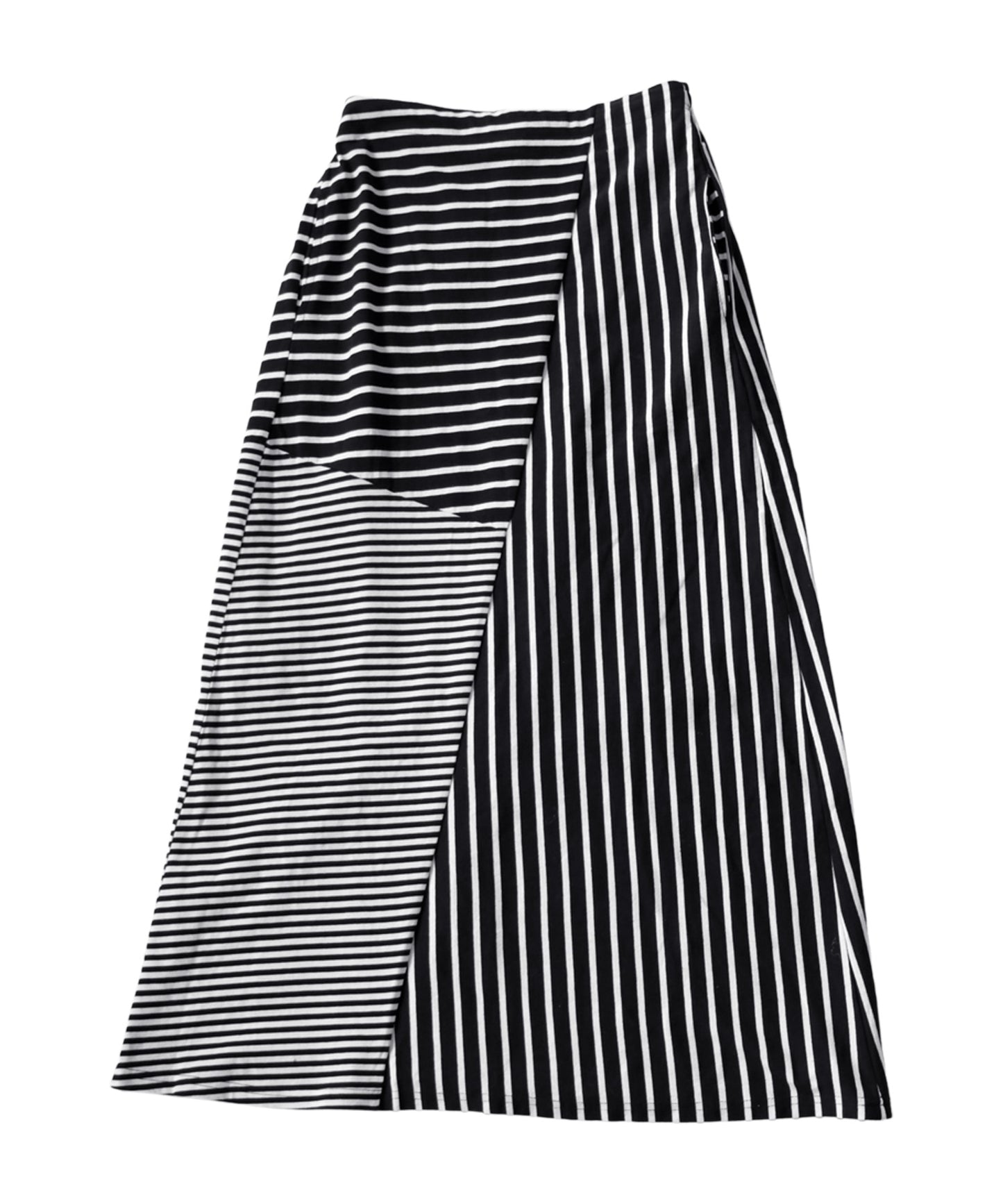 Stripe Pattern Flare Skirt Ladies