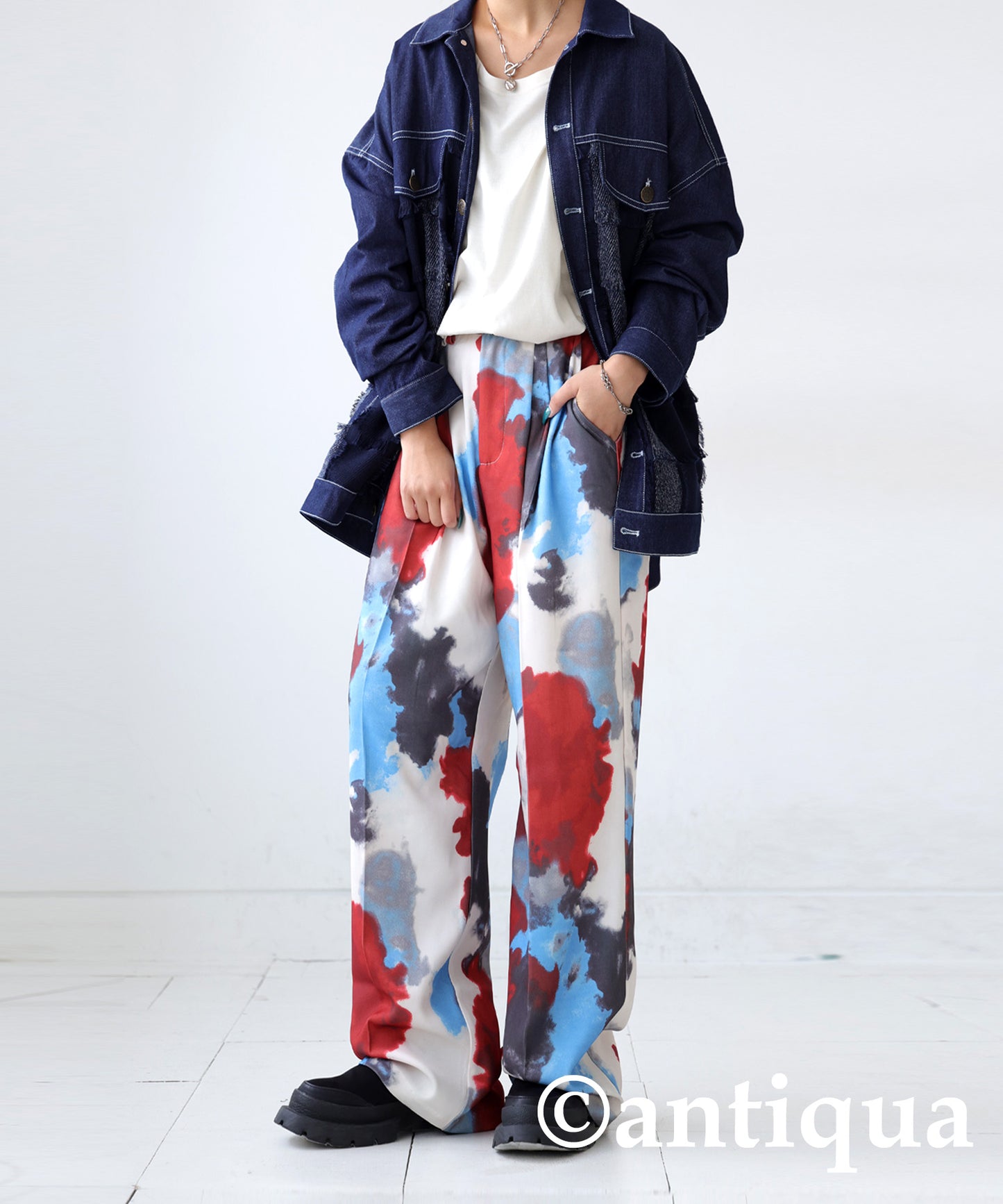 Watercolor Pattern Pants Ladies