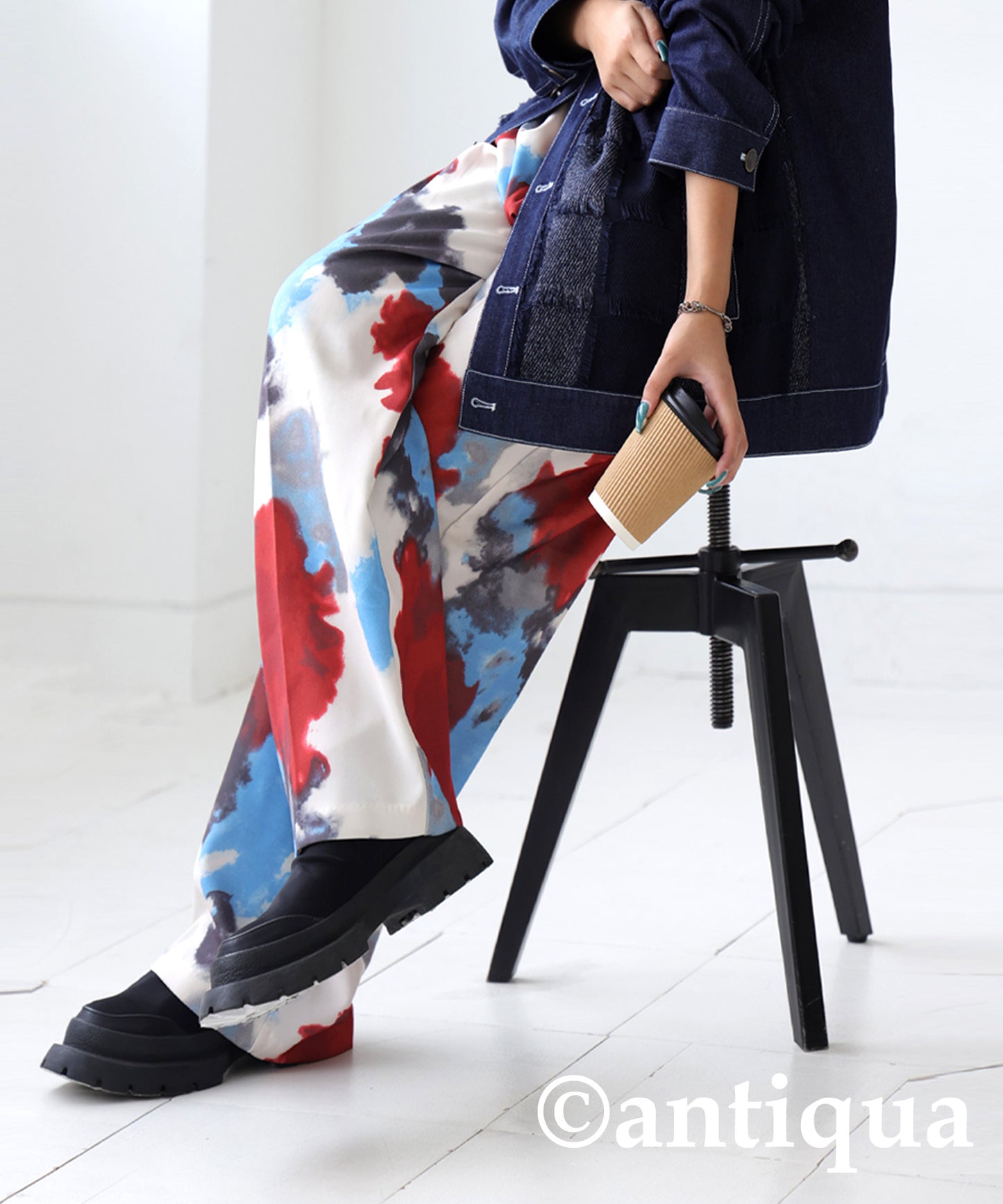 Watercolor Pattern Pants Ladies