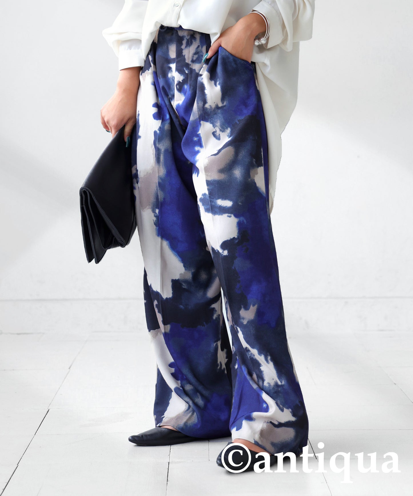 Watercolor Pattern Pants Ladies