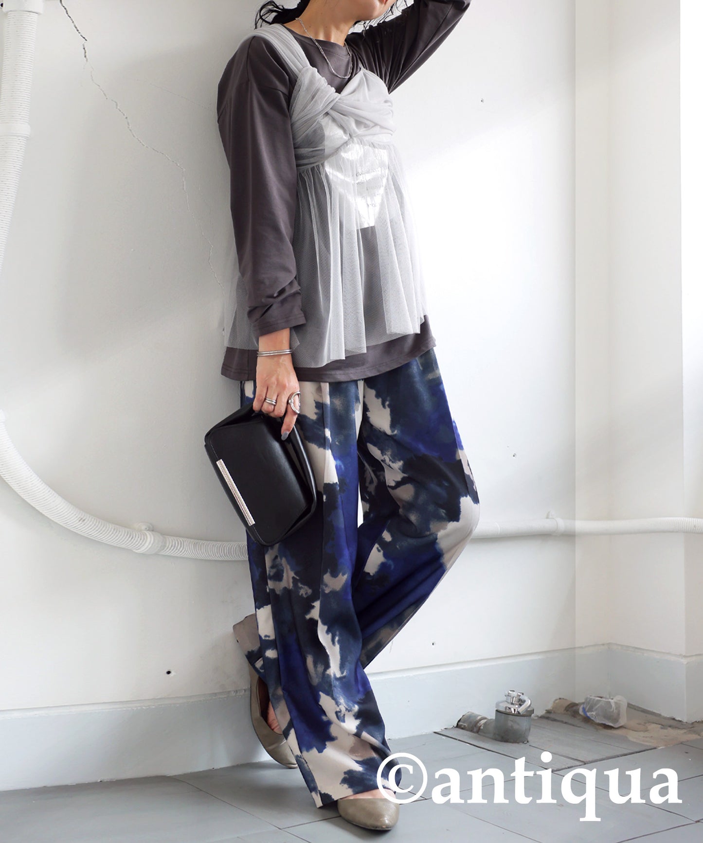 Watercolor Pattern Pants Ladies