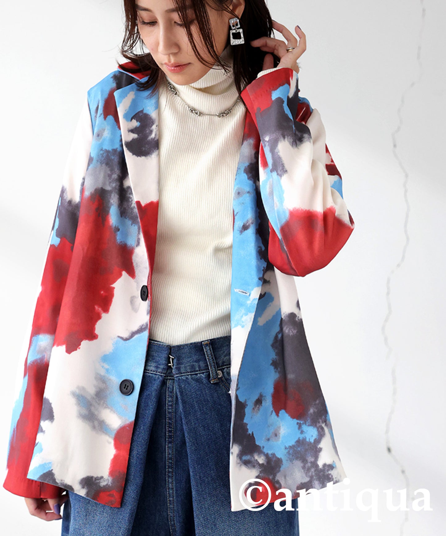 Watercolor Pattern Jacket Ladies