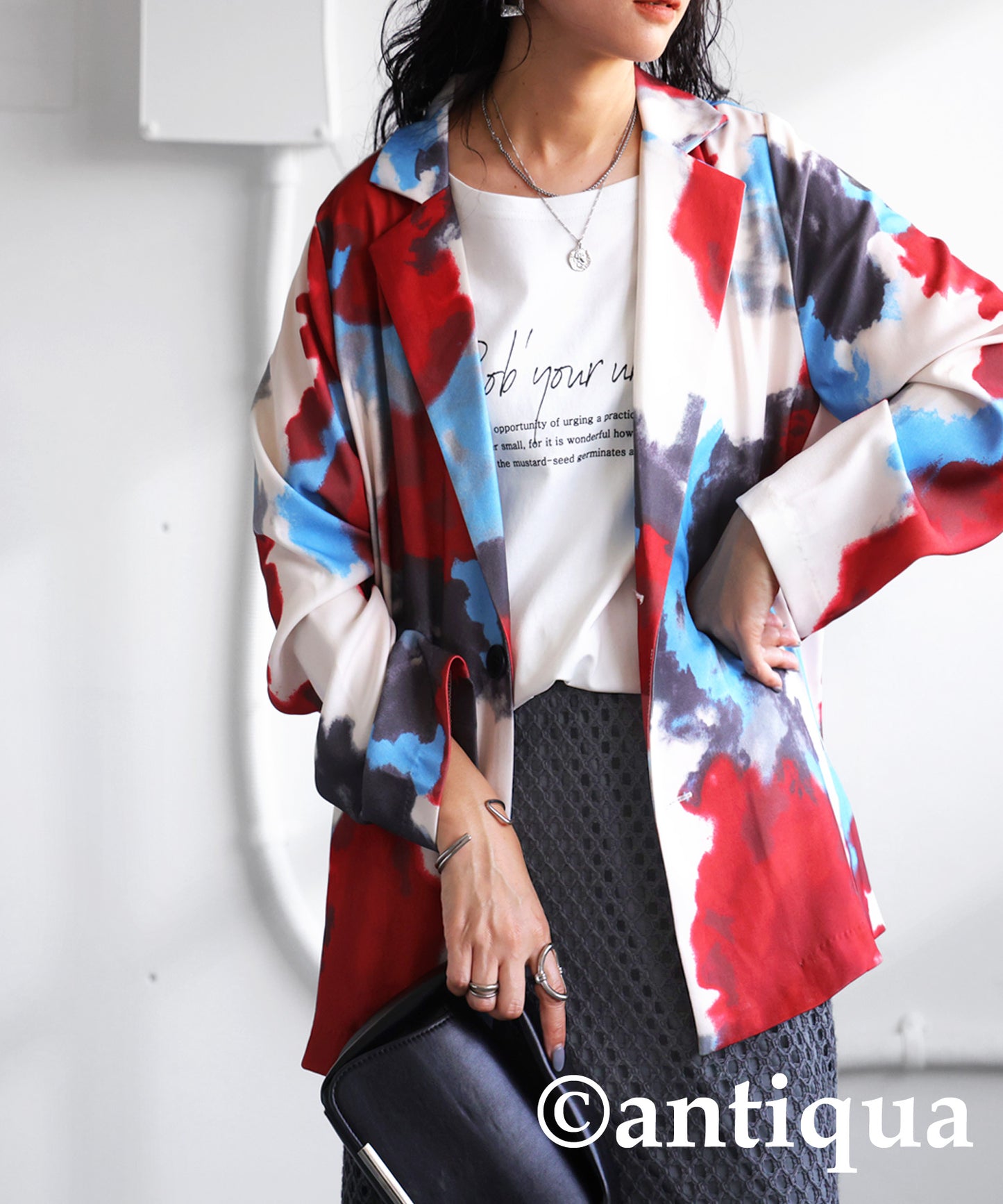 Watercolor Pattern Jacket Ladies