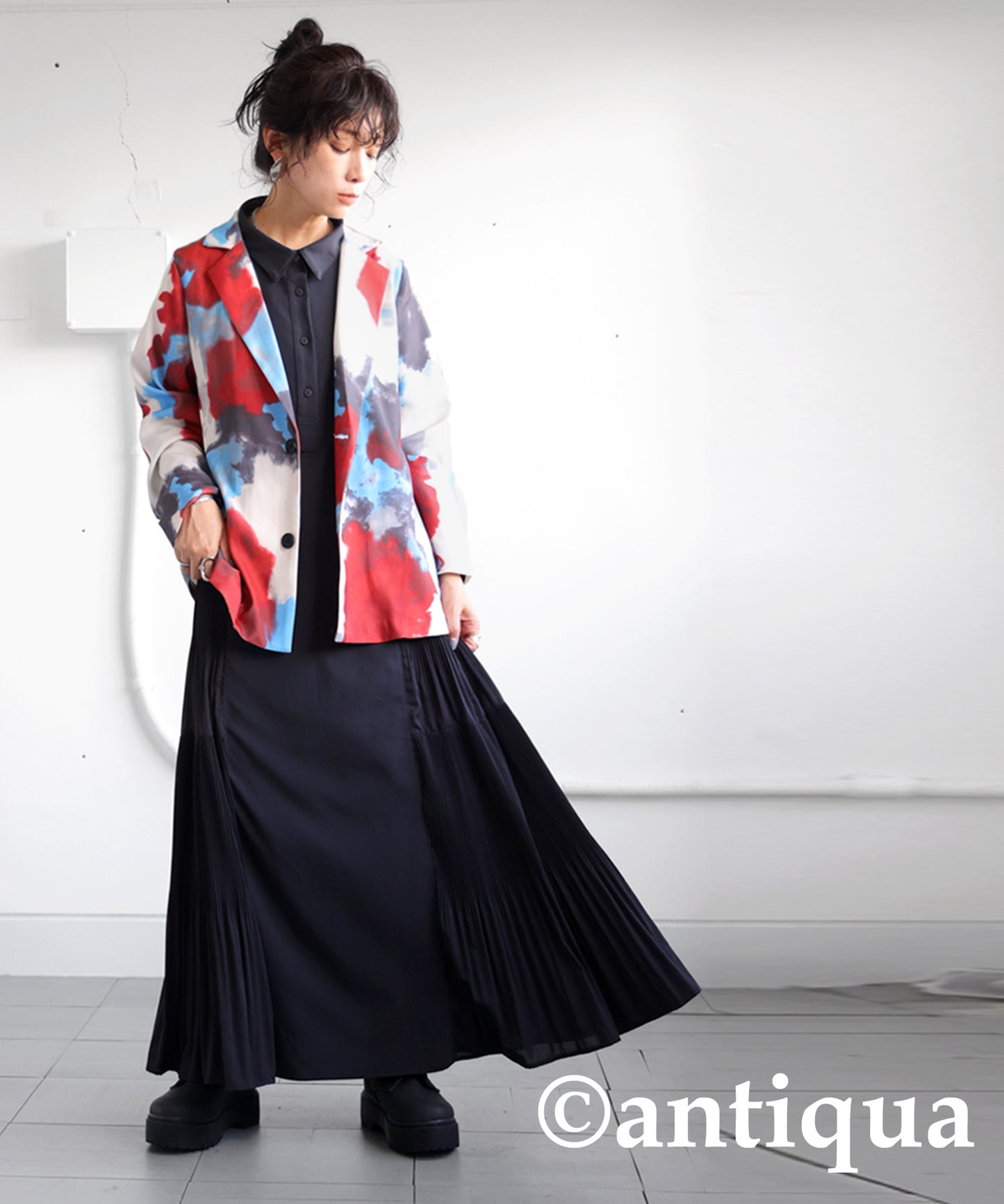 Watercolor Pattern Jacket Ladies