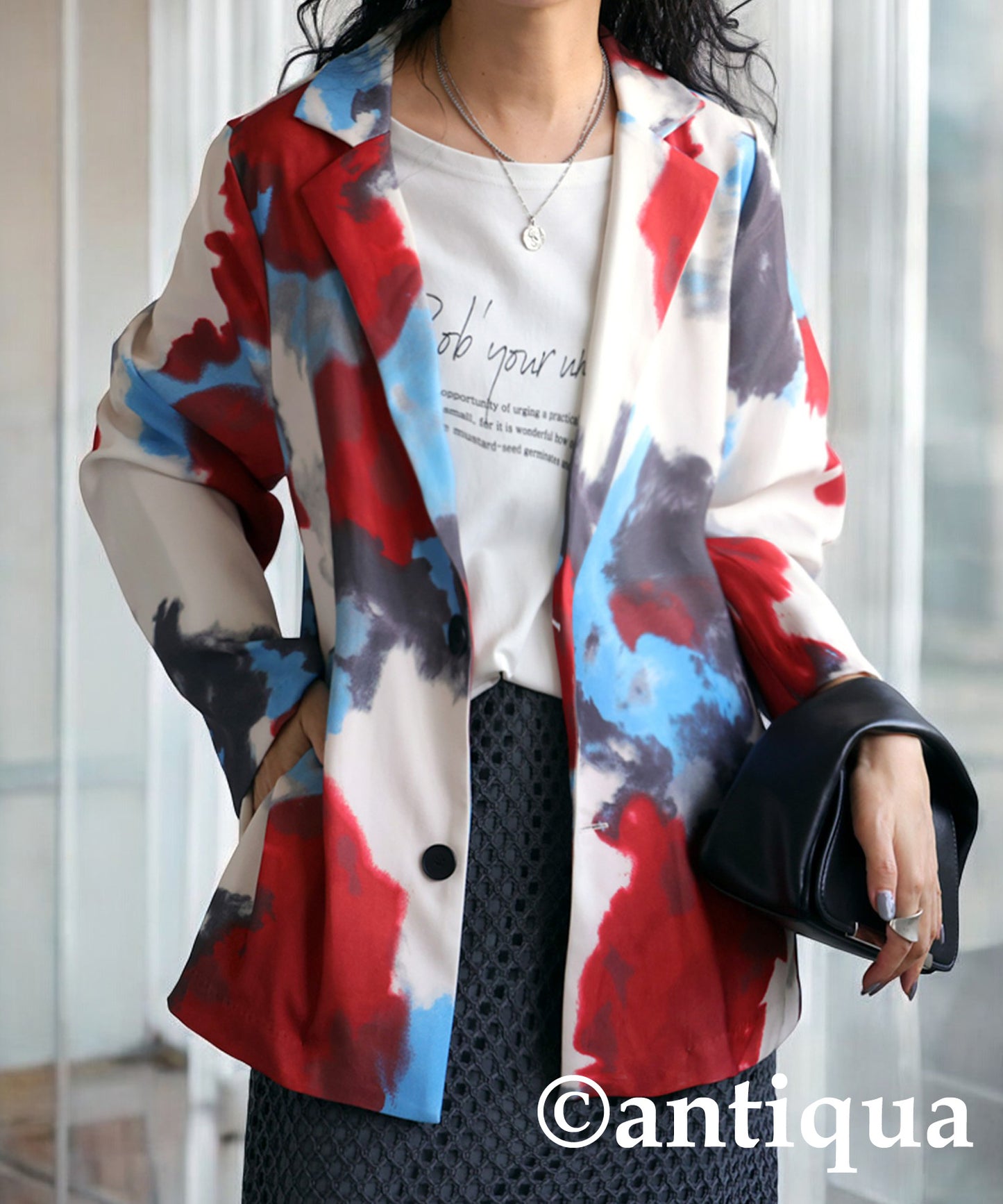 Watercolor Pattern Jacket Ladies