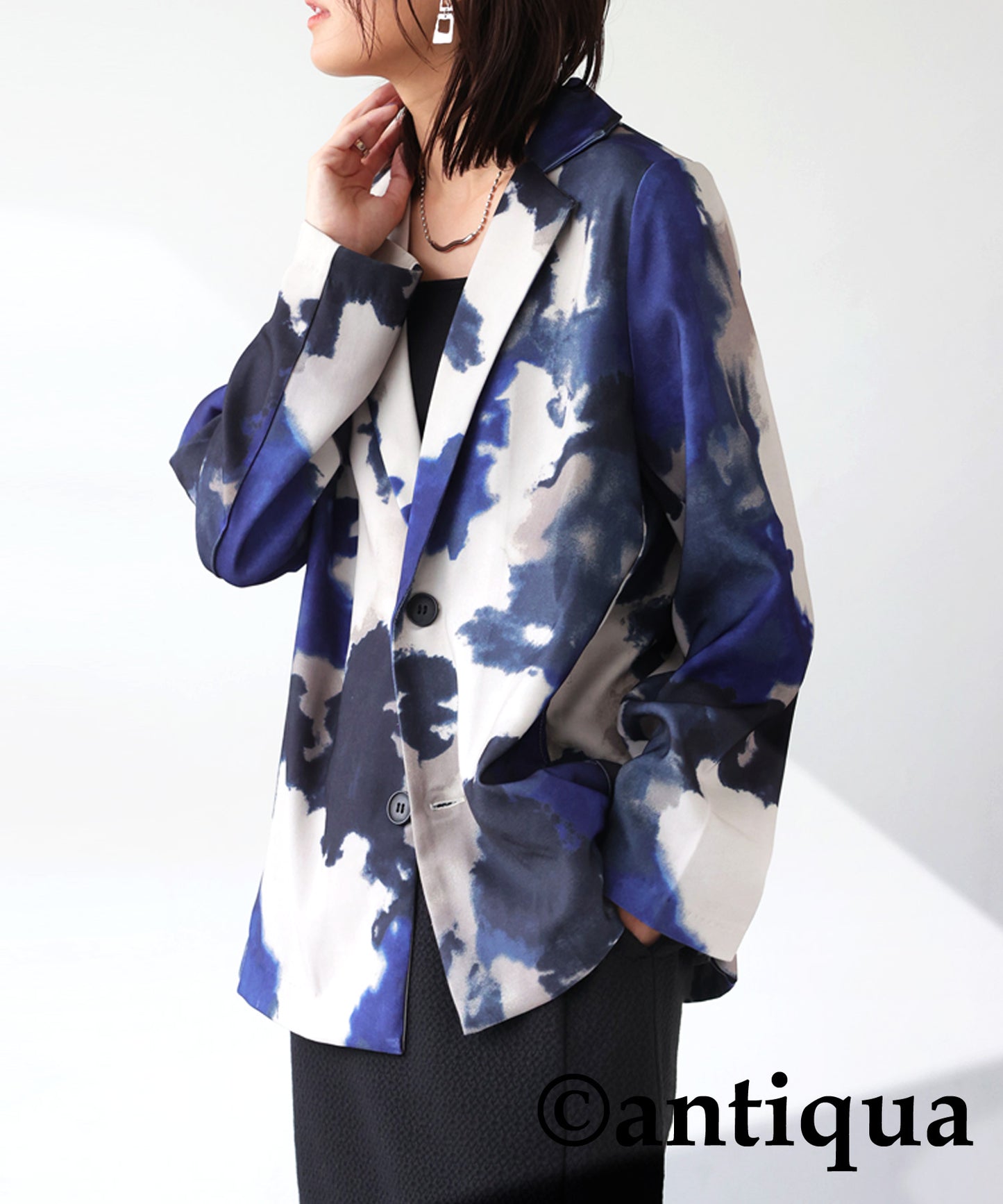 Watercolor Pattern Jacket Ladies