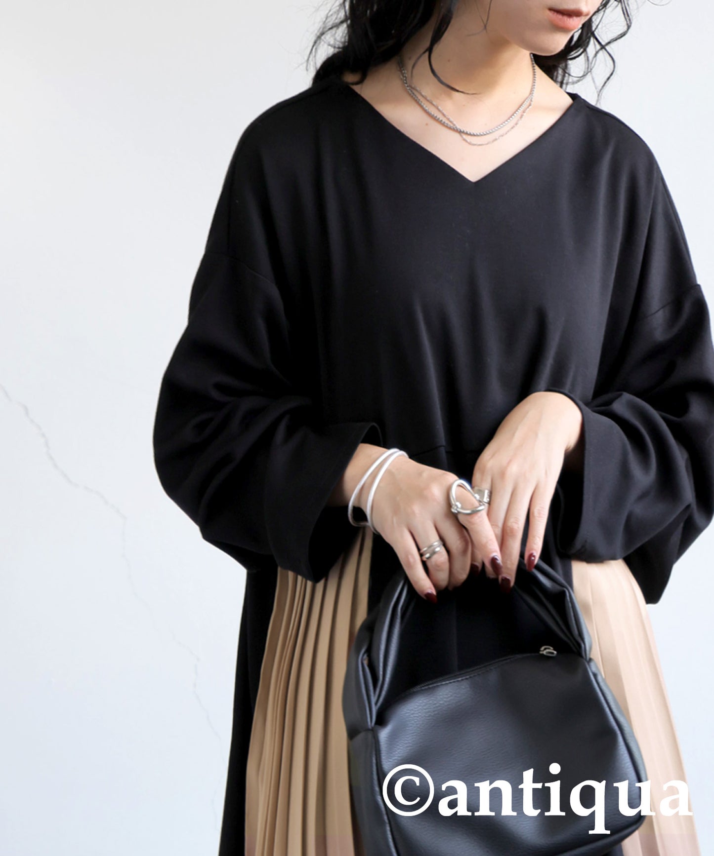 Switching Pleated Dress Ladies