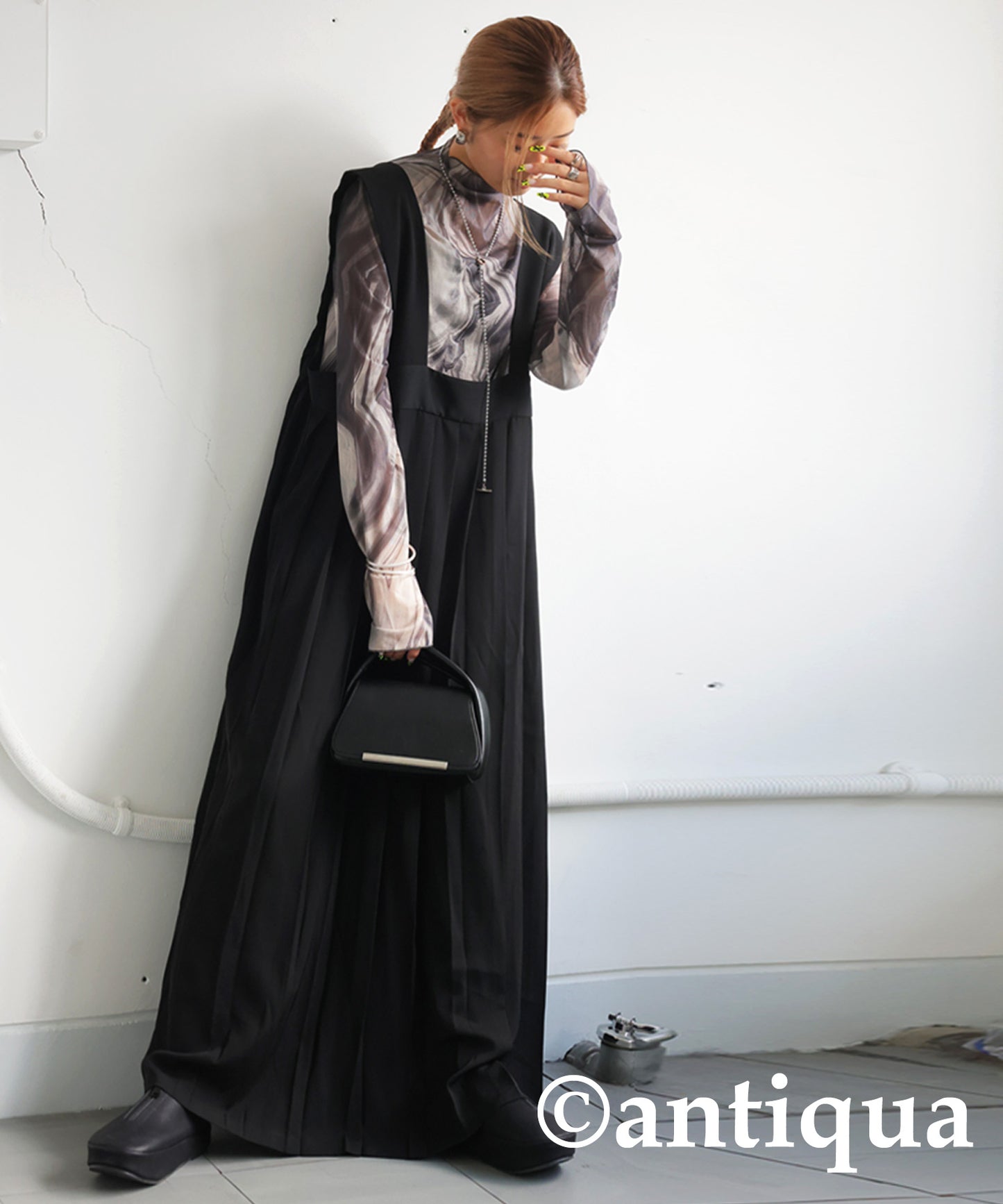 Pleated Design Dress Ladies