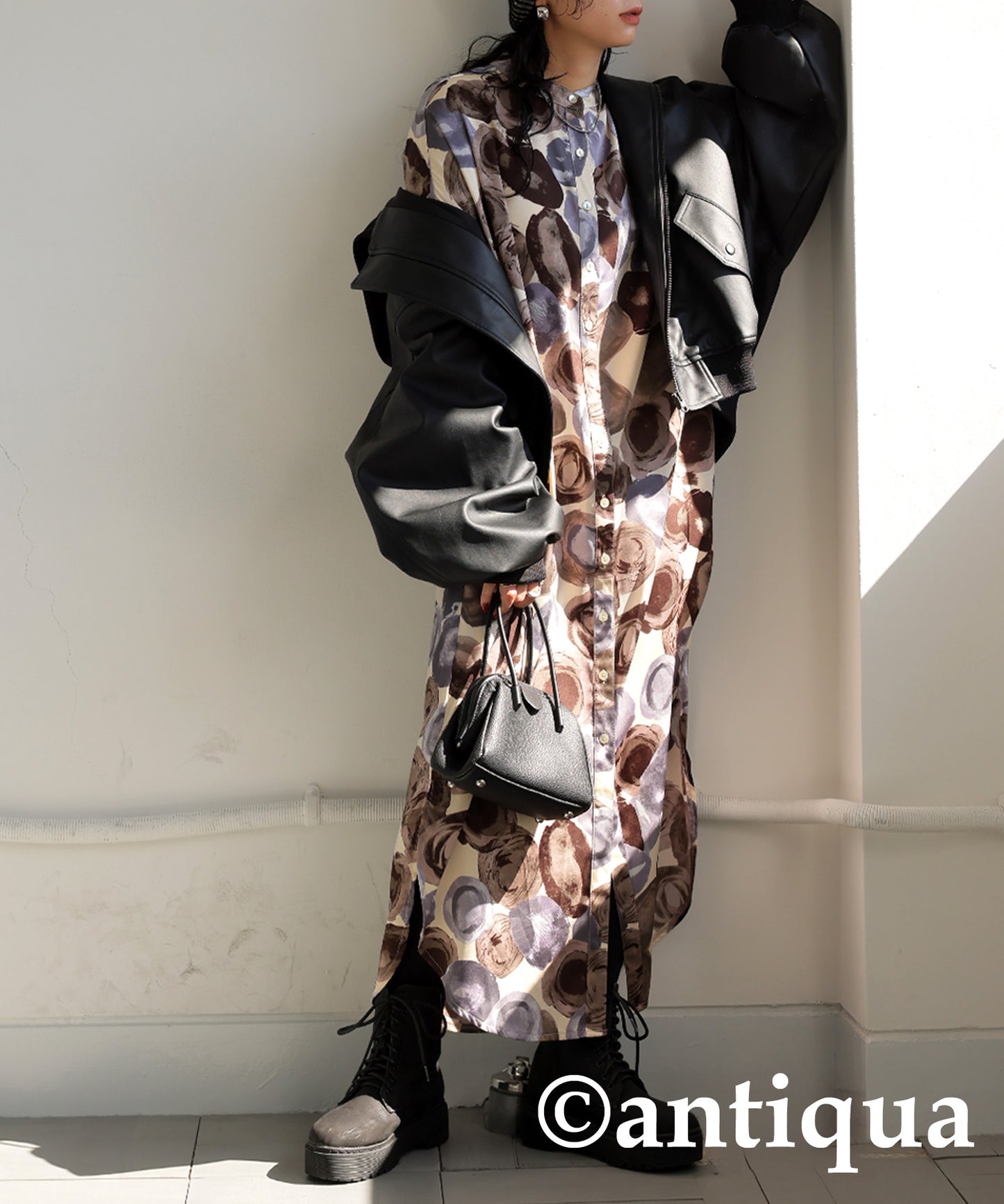 Patterned Shirt Dress Ladies