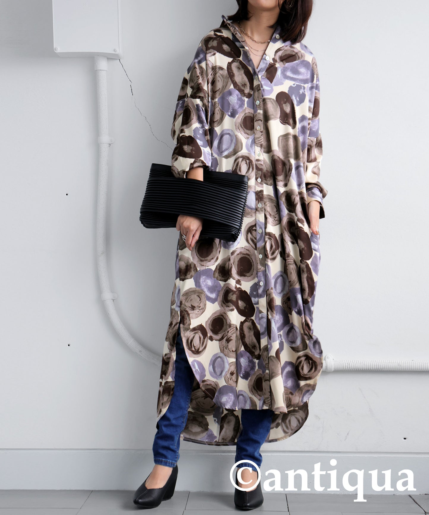 Patterned Shirt Dress Ladies