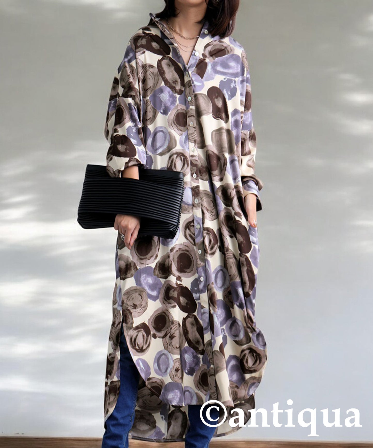 Patterned Shirt Dress Ladies