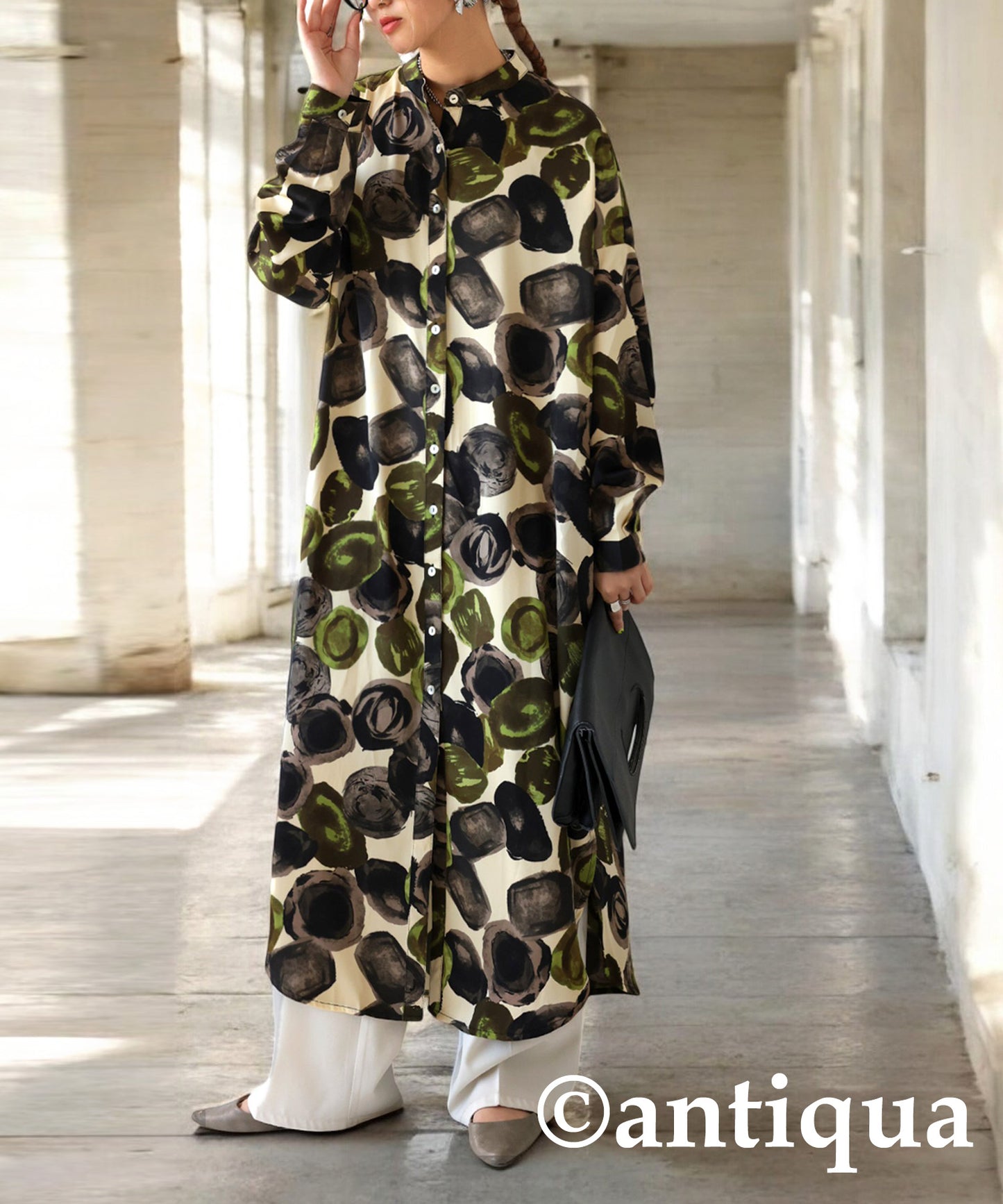 Patterned Shirt Dress Ladies