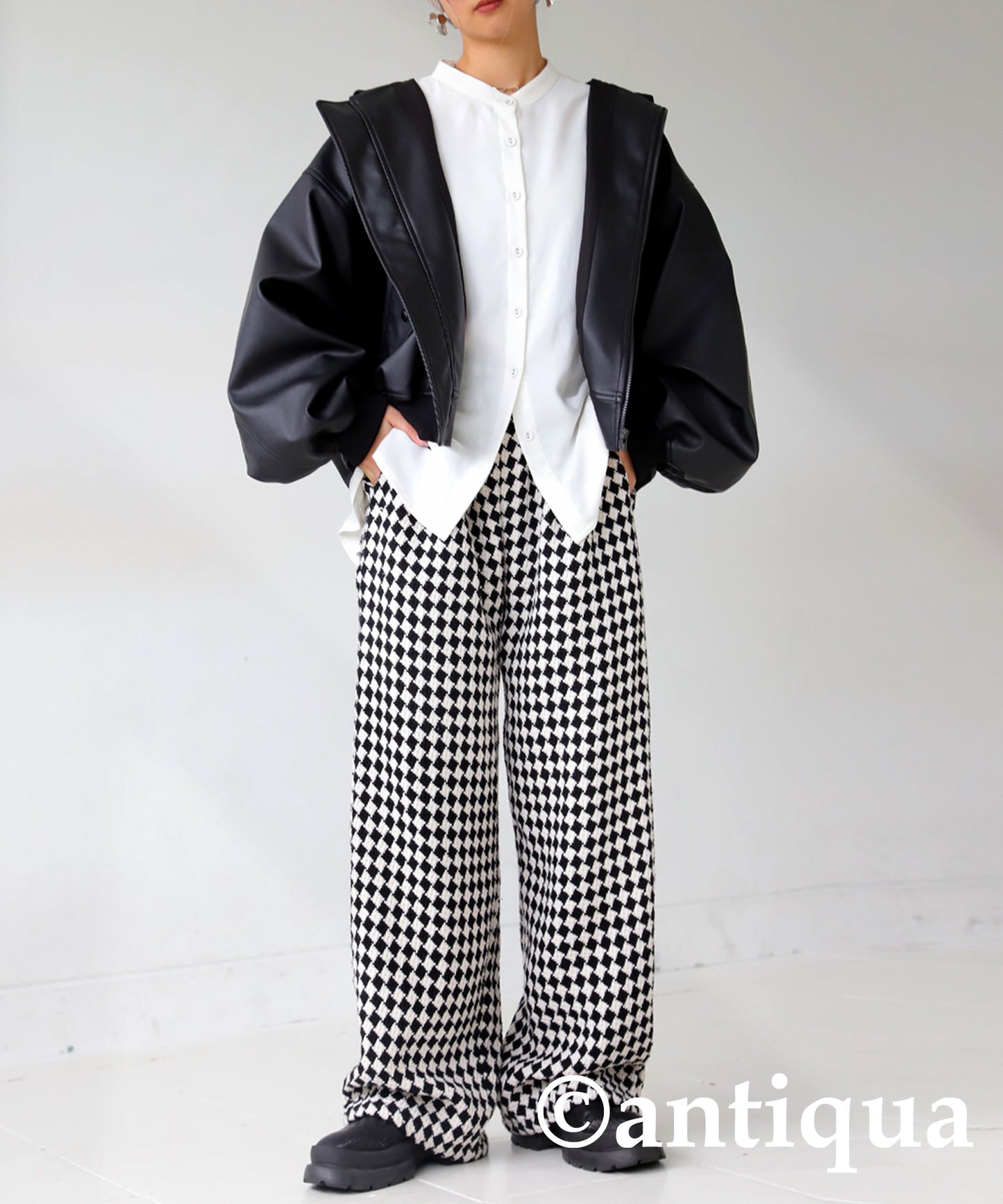 Plaid Tweed Pants Ladies