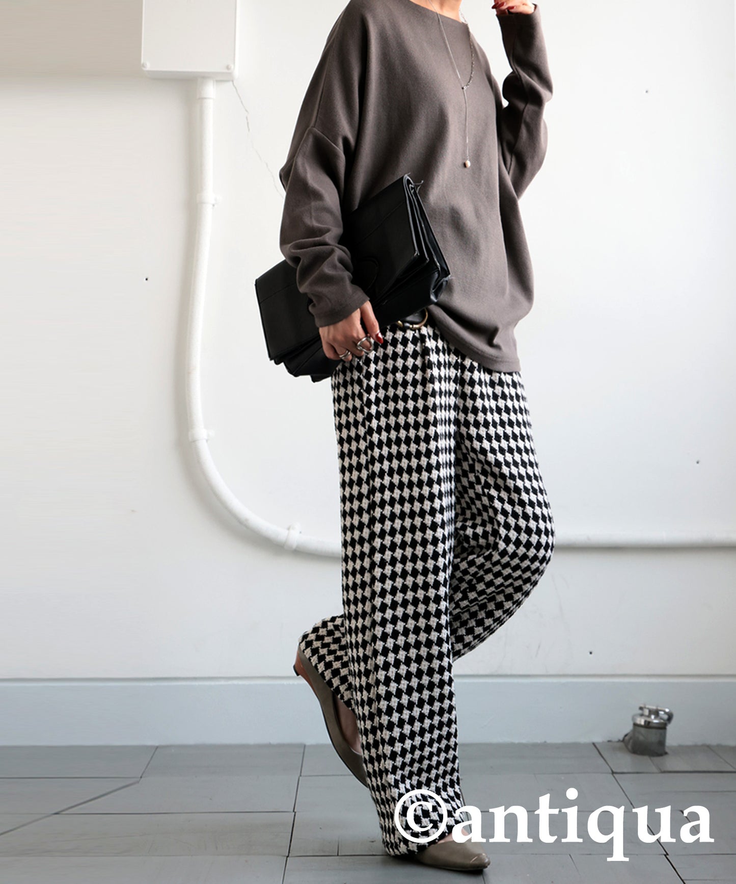 Plaid Tweed Pants Ladies