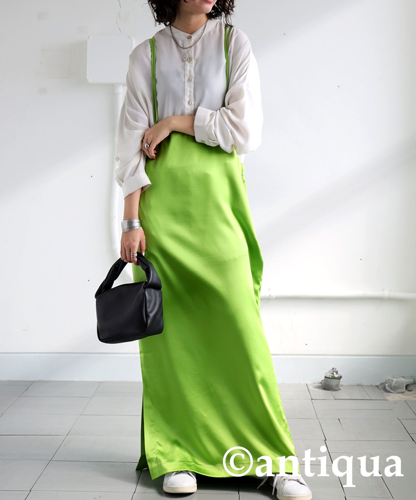 Glossy Overalls Skirt Ladies