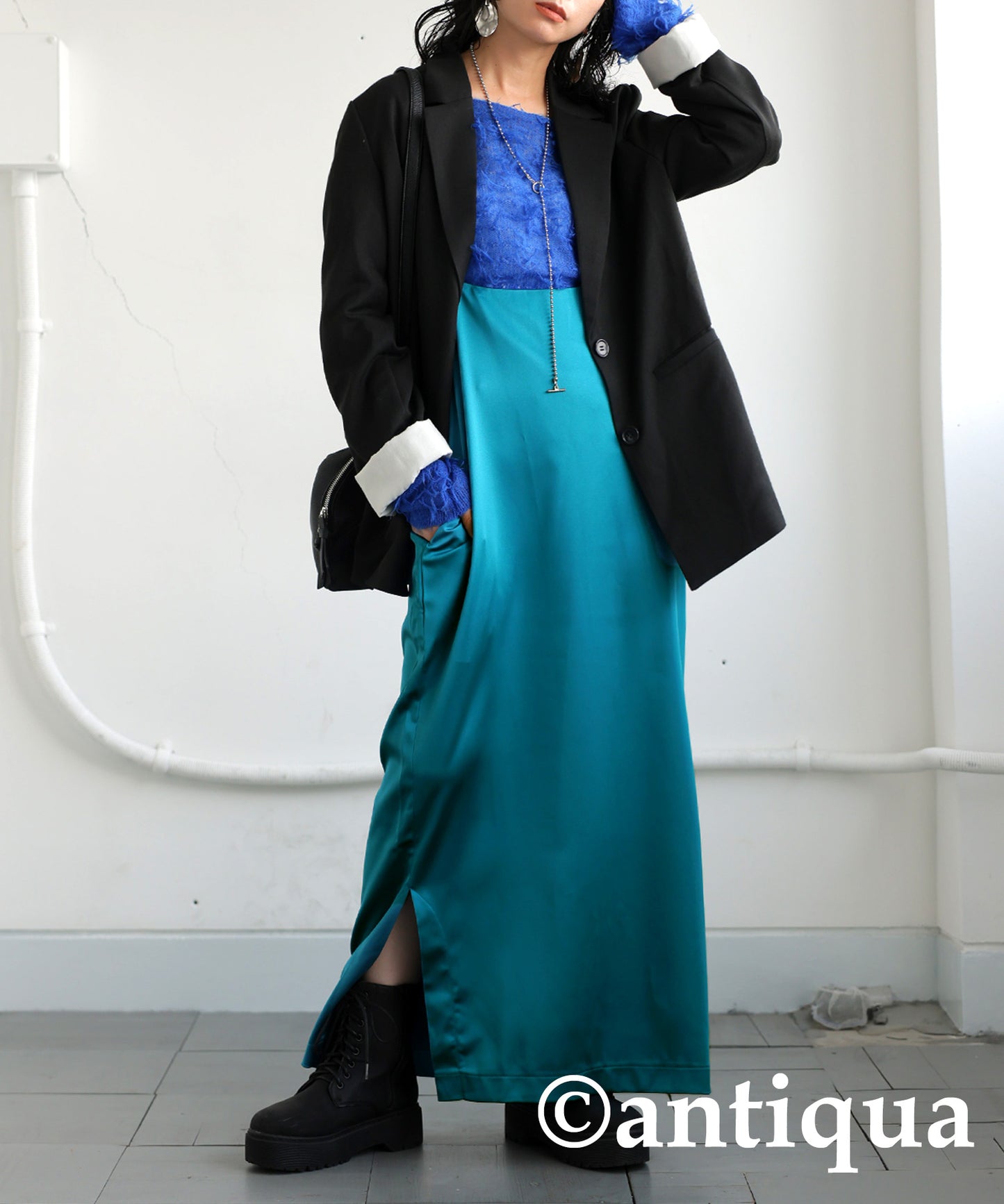 Glossy Overalls Skirt Ladies