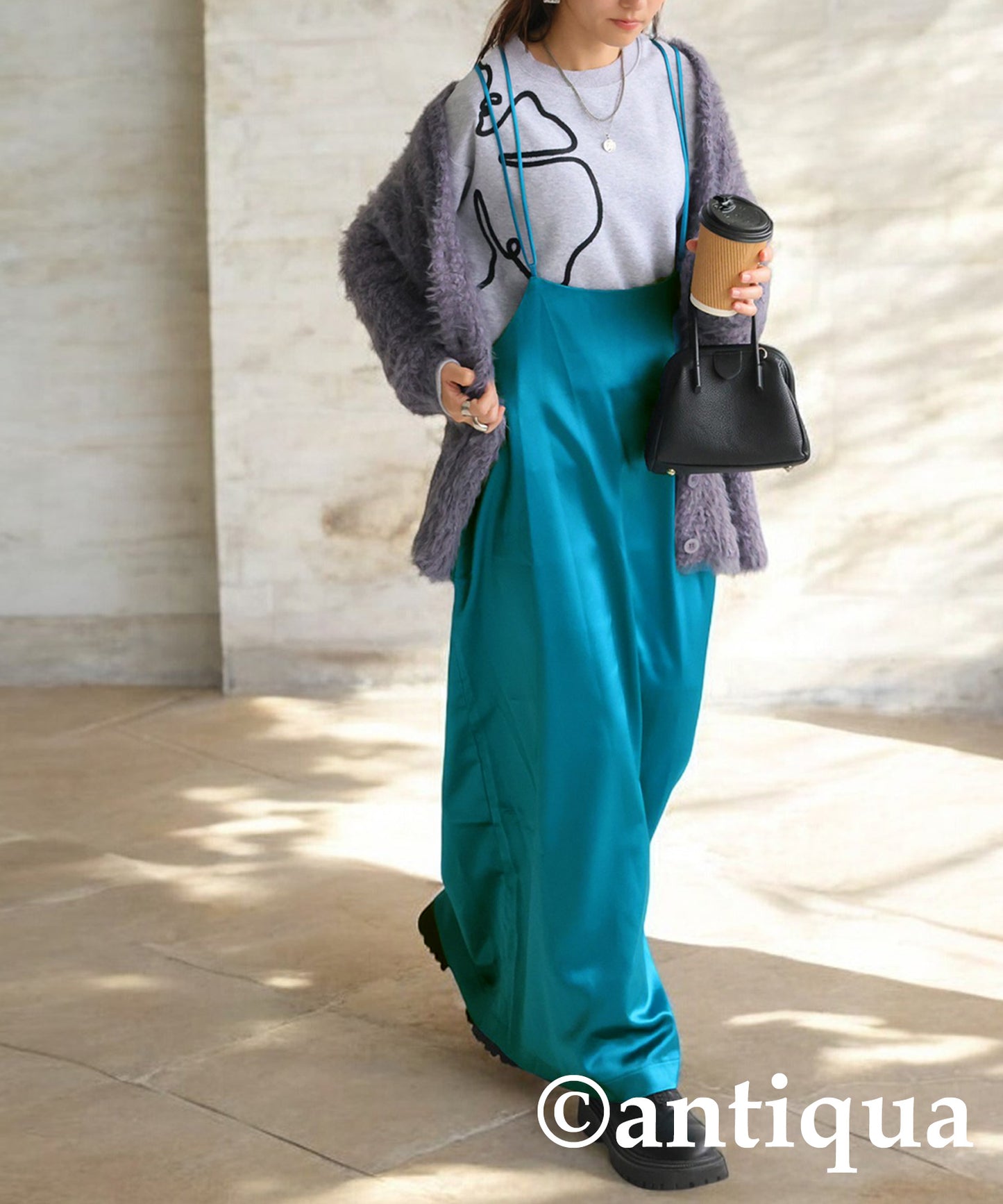 Glossy Overalls Skirt Ladies