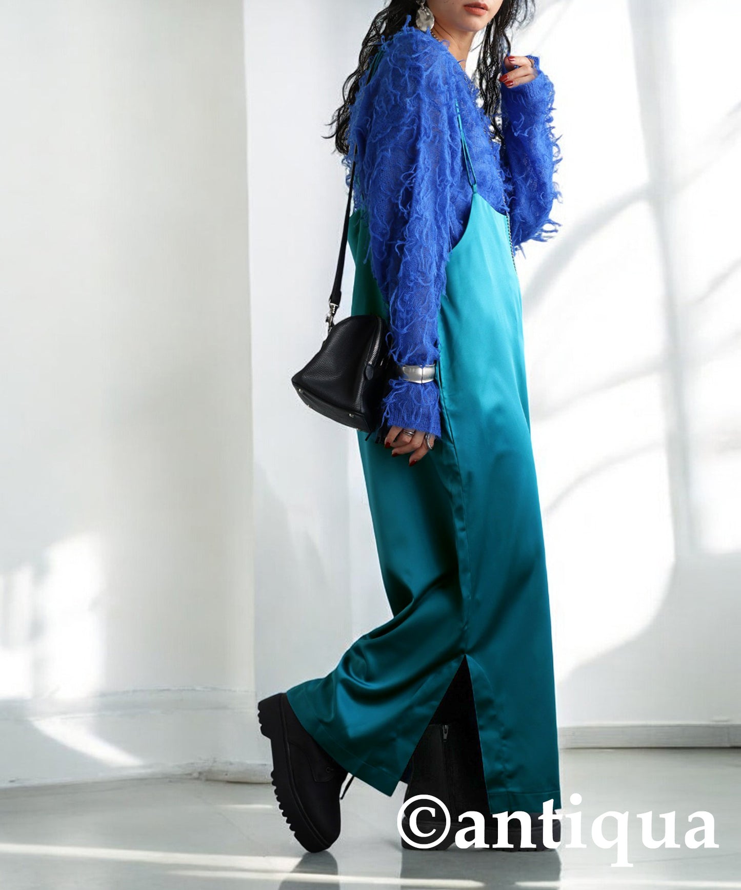 Glossy Overalls Skirt Ladies