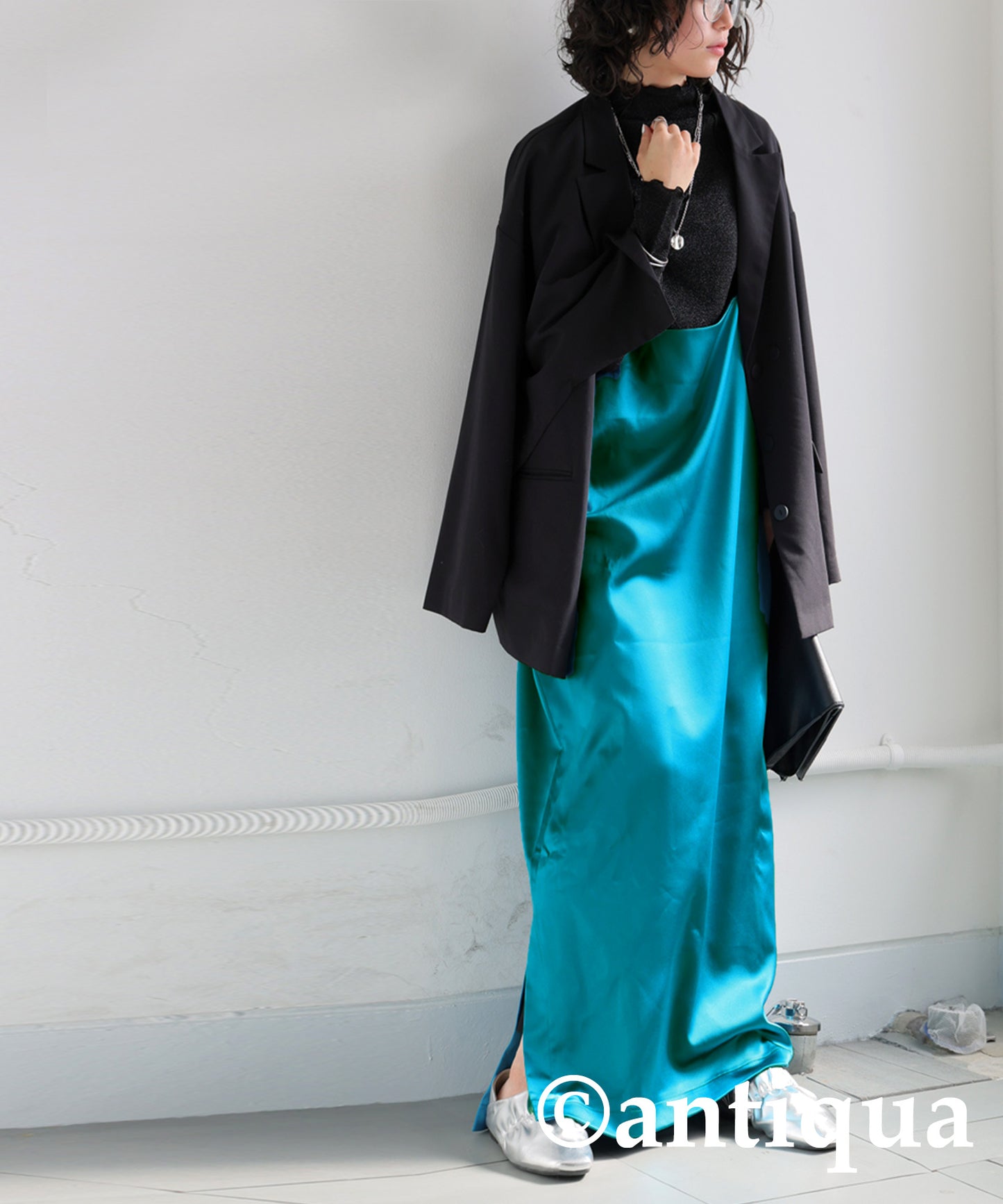 Glossy Overalls Skirt Ladies