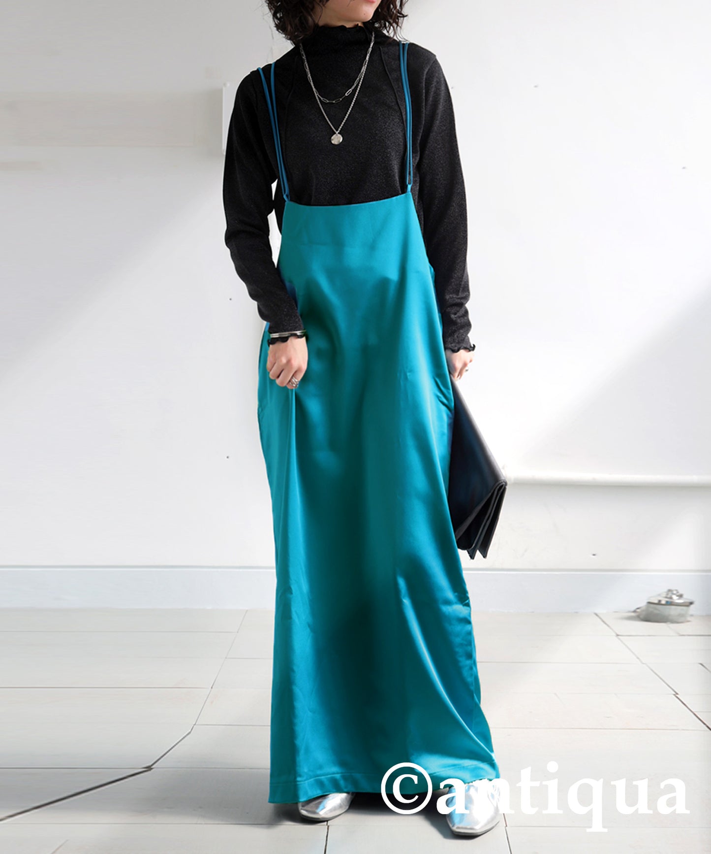 Glossy Overalls Skirt Ladies